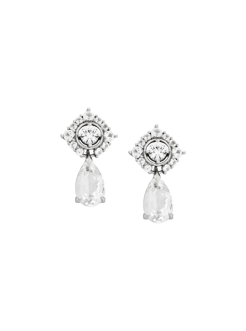 JOSEPHINE, LAB-GROWN WHITE SAPPHIRE DROP EARRINGS