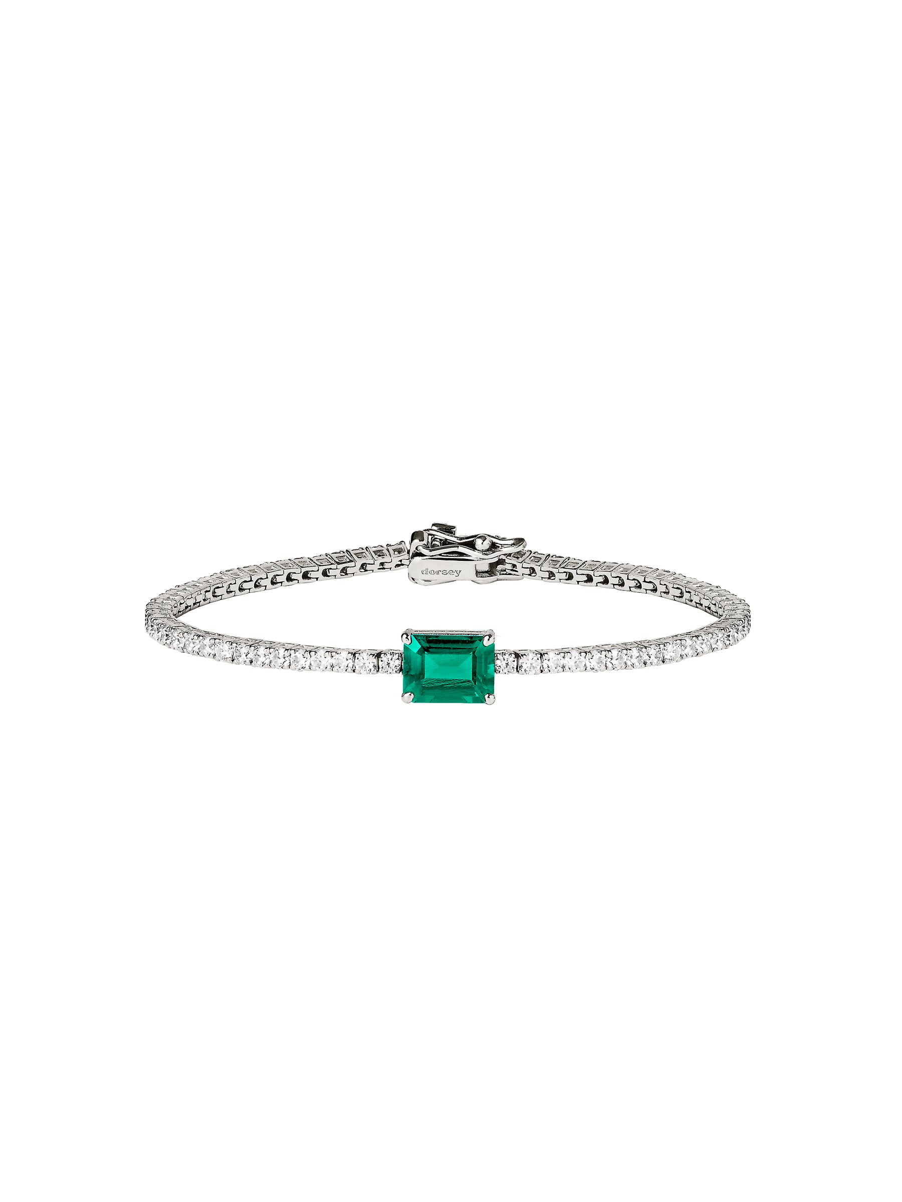 KATE RIVIÈRE BRACELET WITH LAB EMERALD IN 2MM MOISSANITE