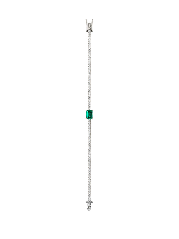 KATE RIVIÈRE BRACELET WITH LAB EMERALD IN 2MM MOISSANITE