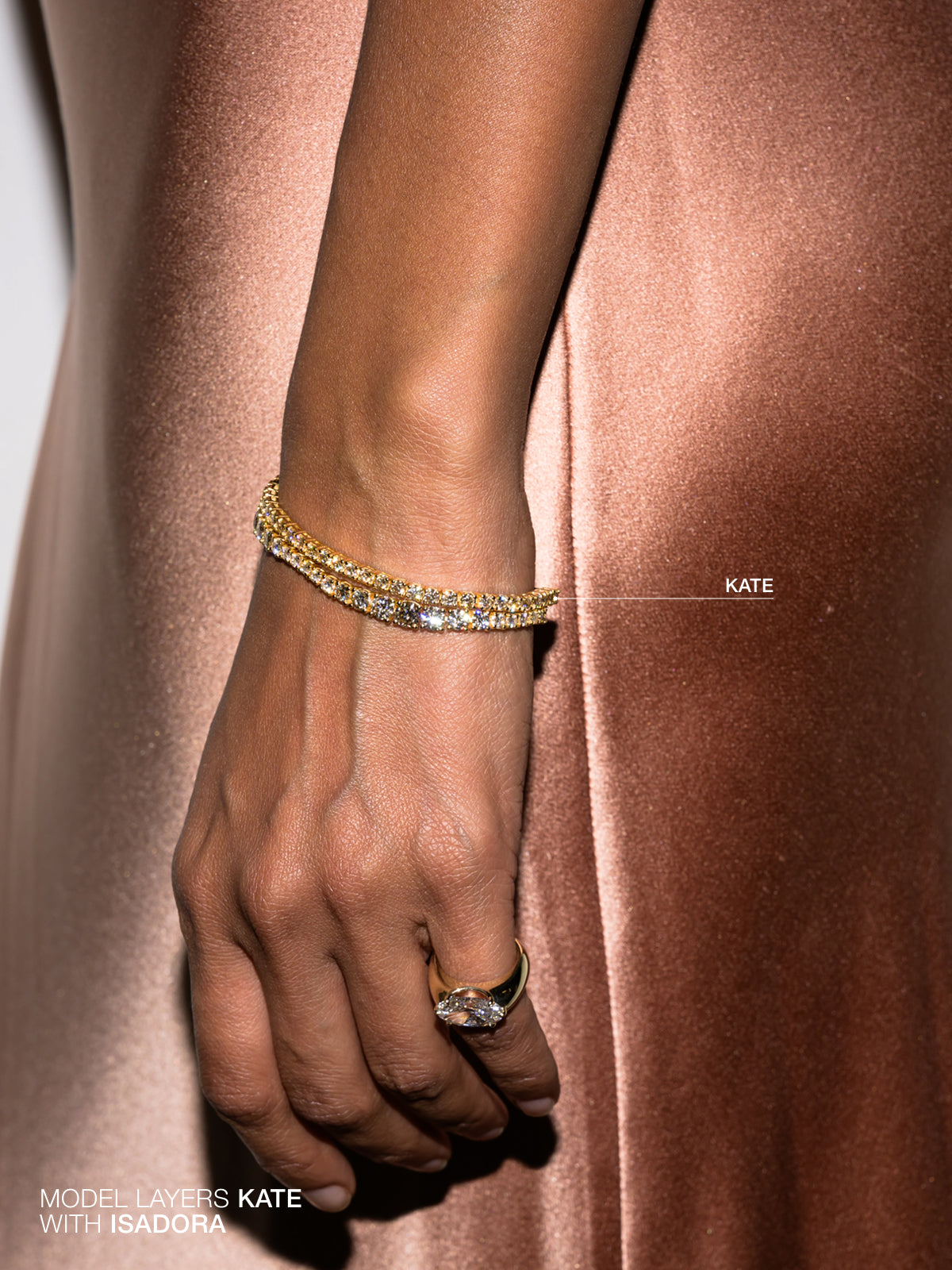 KATE RIVIÈRE BRACELET IN 3MM HONEY MOISSANITE