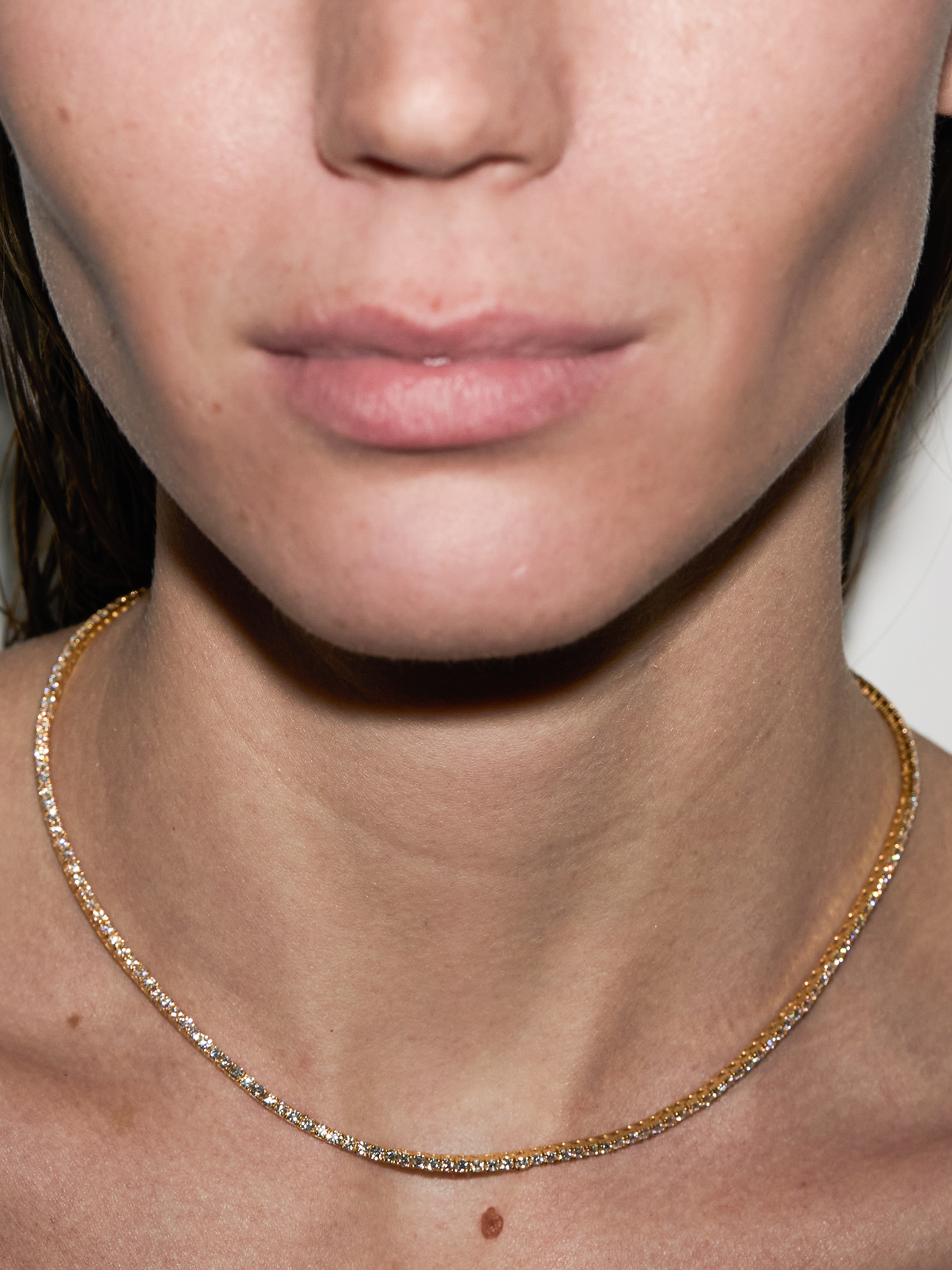 KATE RIVIÈRE NECKLACE IN 2MM MOISSANITE, 18K GOLD VERMEIL