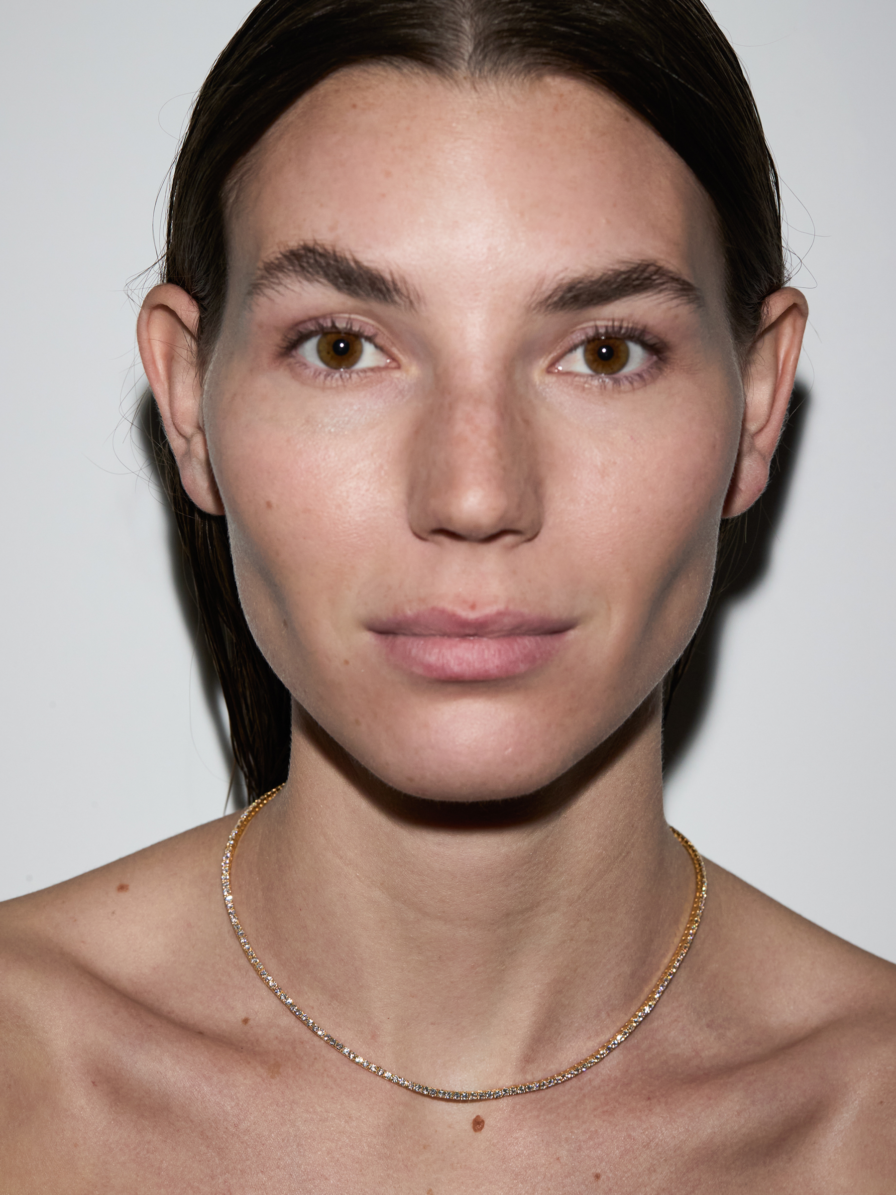 KATE RIVIÈRE NECKLACE IN 2MM MOISSANITE, 18K GOLD VERMEIL