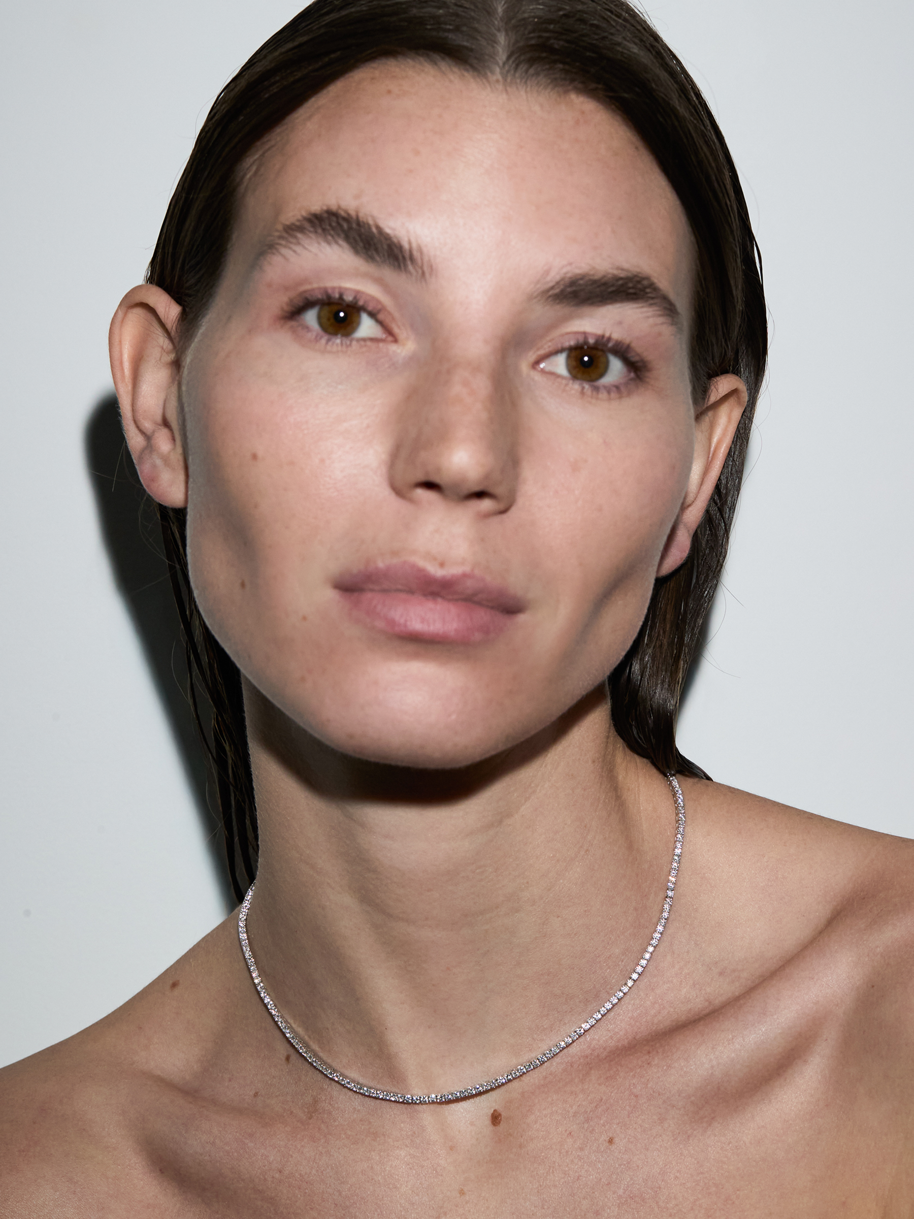 KATE RIVIÈRE NECKLACE IN 2MM MOISSANITE, STERLING SILVER