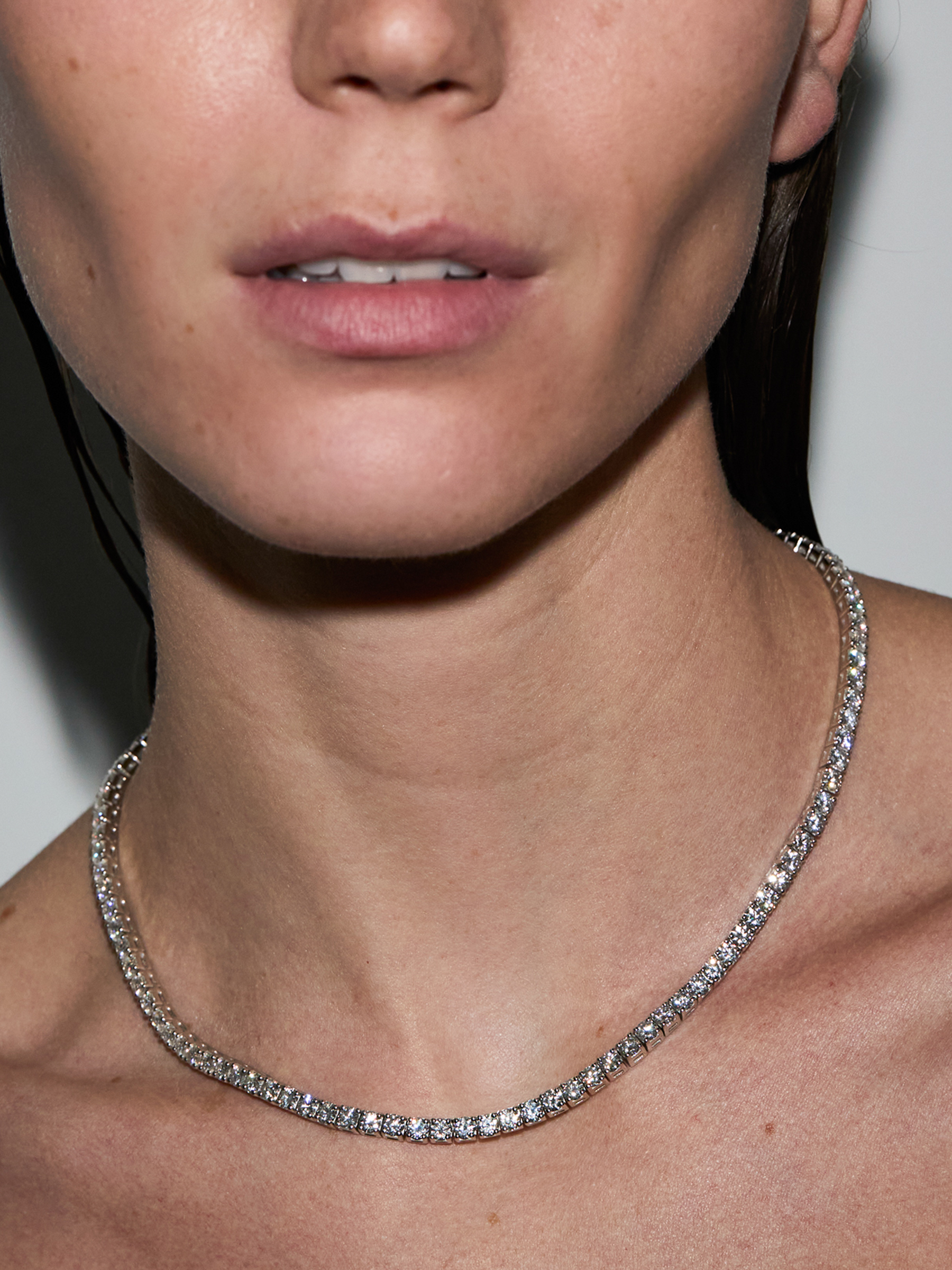KATE RIVIÈRE NECKLACE IN 3.75MM MOISSANITE, STERLING SILVER