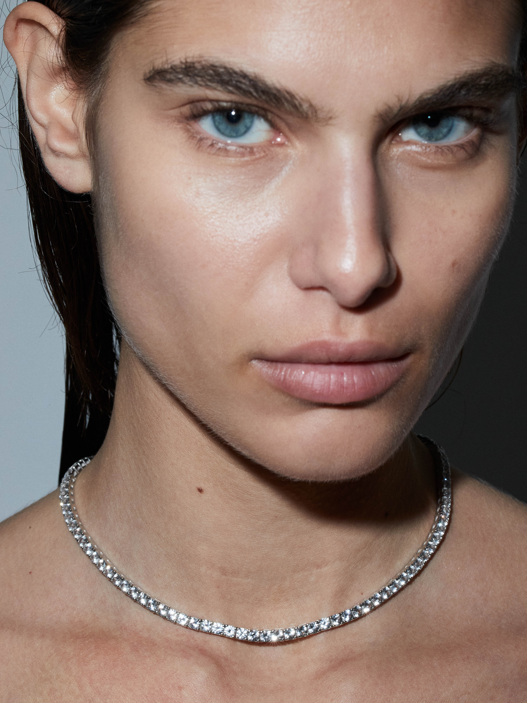 KATE RIVIÈRE NECKLACE IN 3.75MM LAB WHITE SAPPHIRE, STERLING SILVER