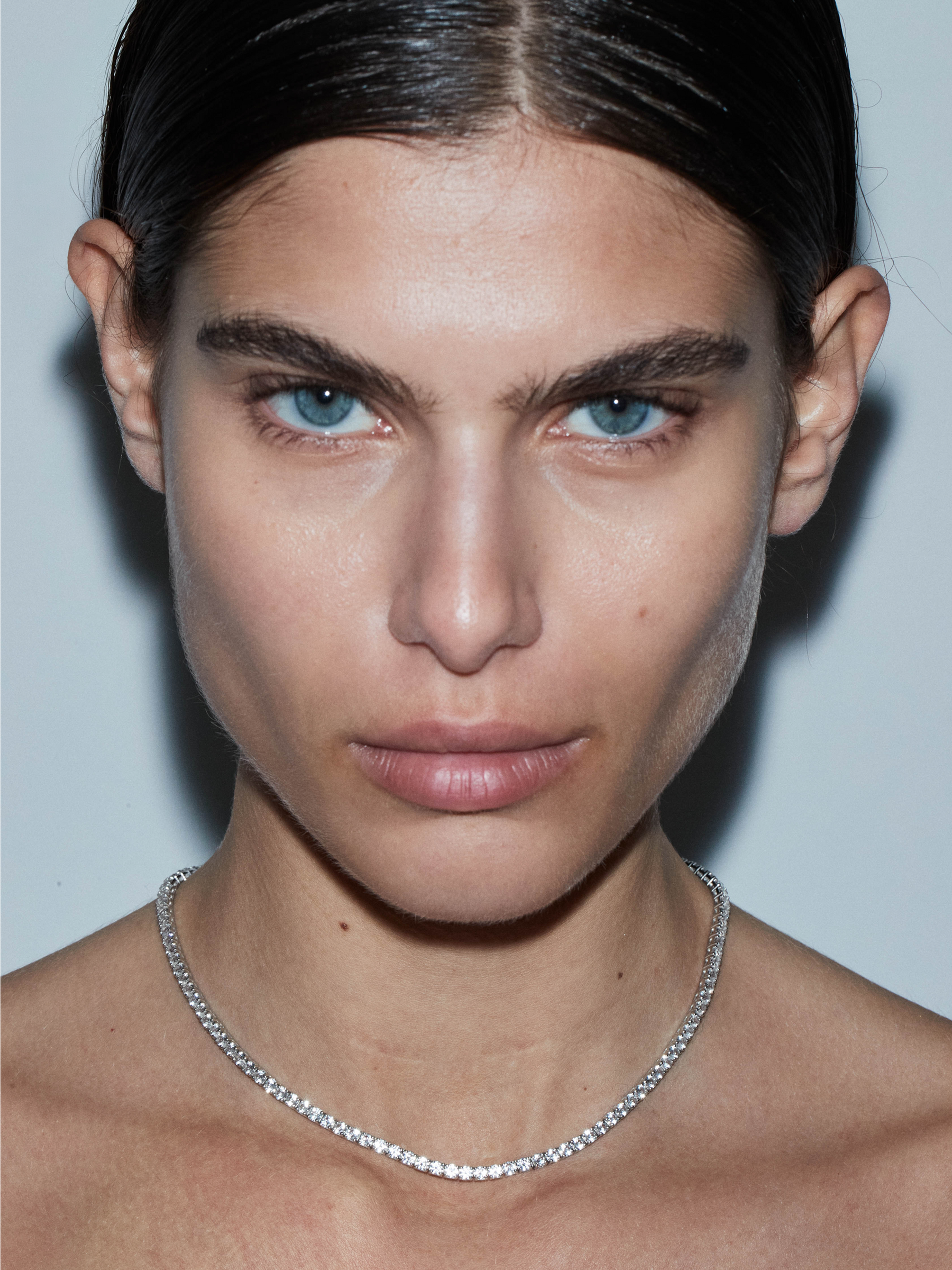 KATE RIVIÈRE NECKLACE IN 3MM LAB WHITE SAPPHIRE, STERLING SILVER