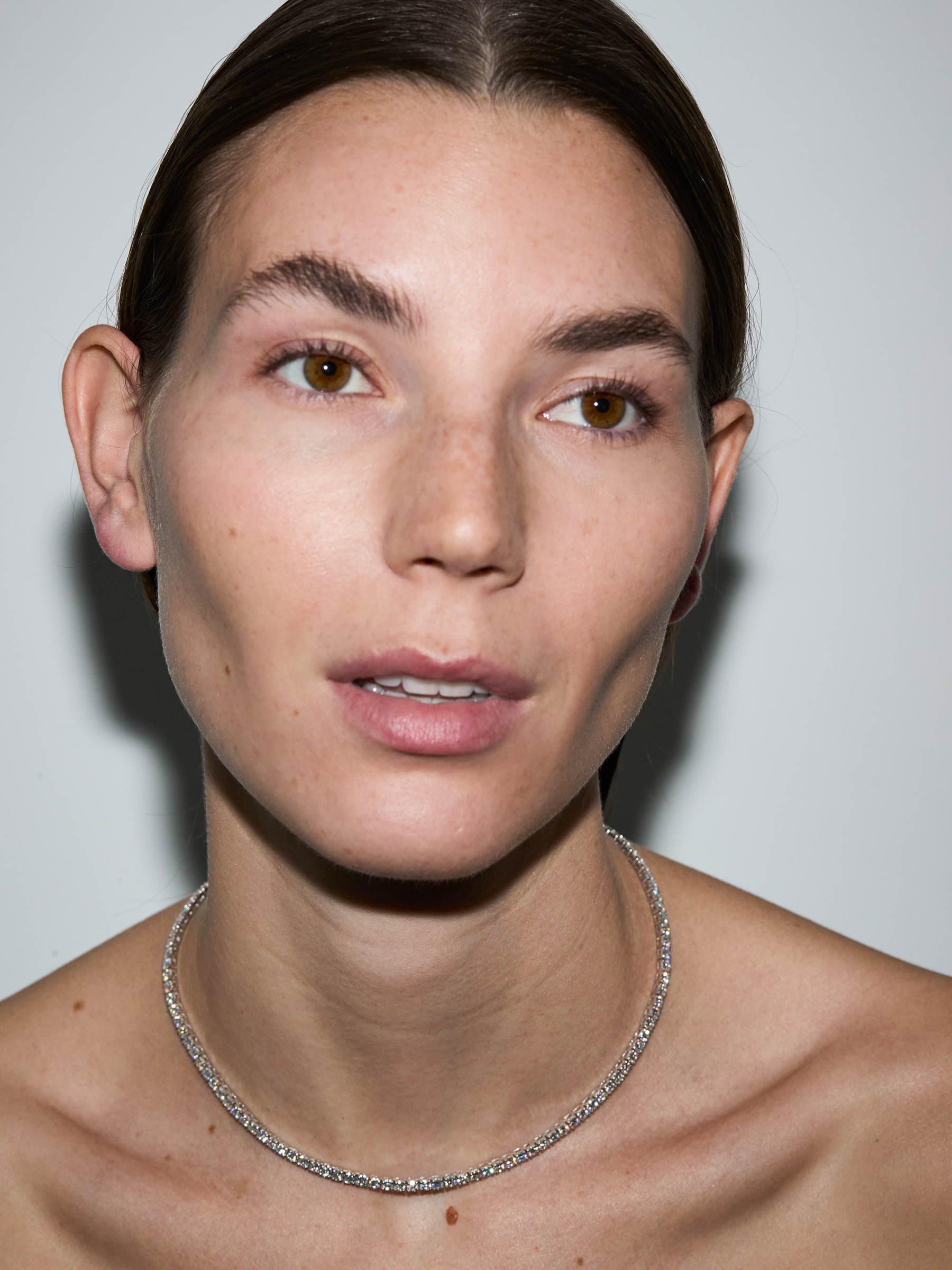 KATE RIVIÈRE NECKLACE IN 3MM MOISSANITE, STERLING SILVER