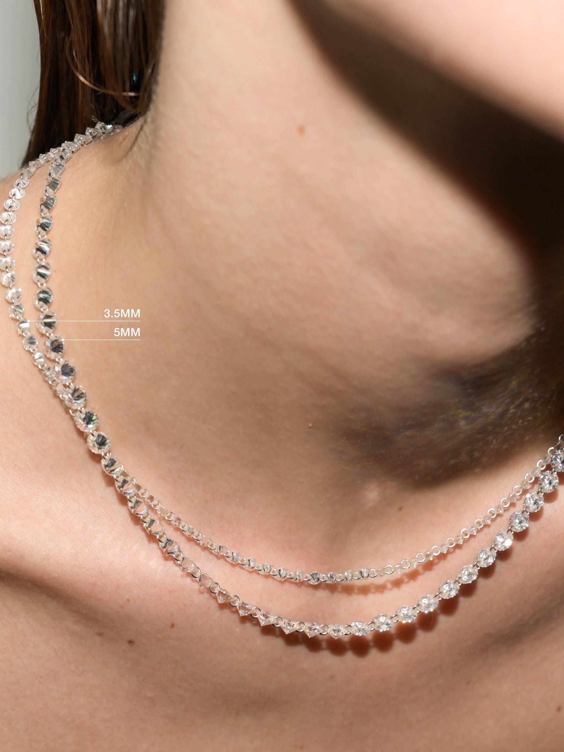 FLOATING ETERNITY NECKLACE IN 3.5MM MOISSANITE, STERLING SILVER