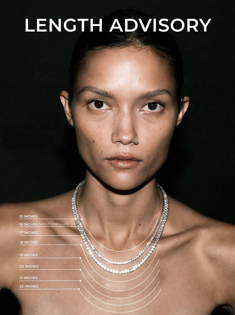 DORSEY PRINCESS CUT, LAB-GROWN WHITE SAPPHIRE SILVER RIVIÈRE NECKLACE