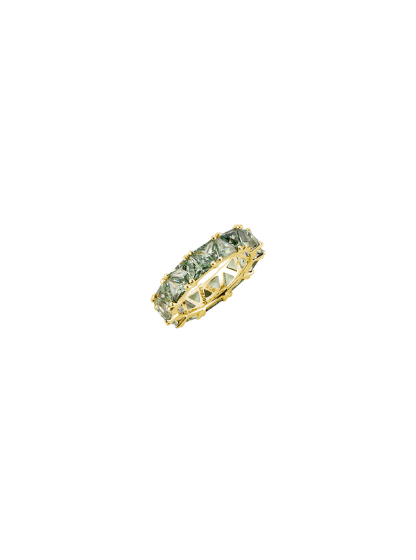 THEODORA DOUBLE TRILLION, LAB-GROWN LIGHT GREEN SPINEL RING, GOLD