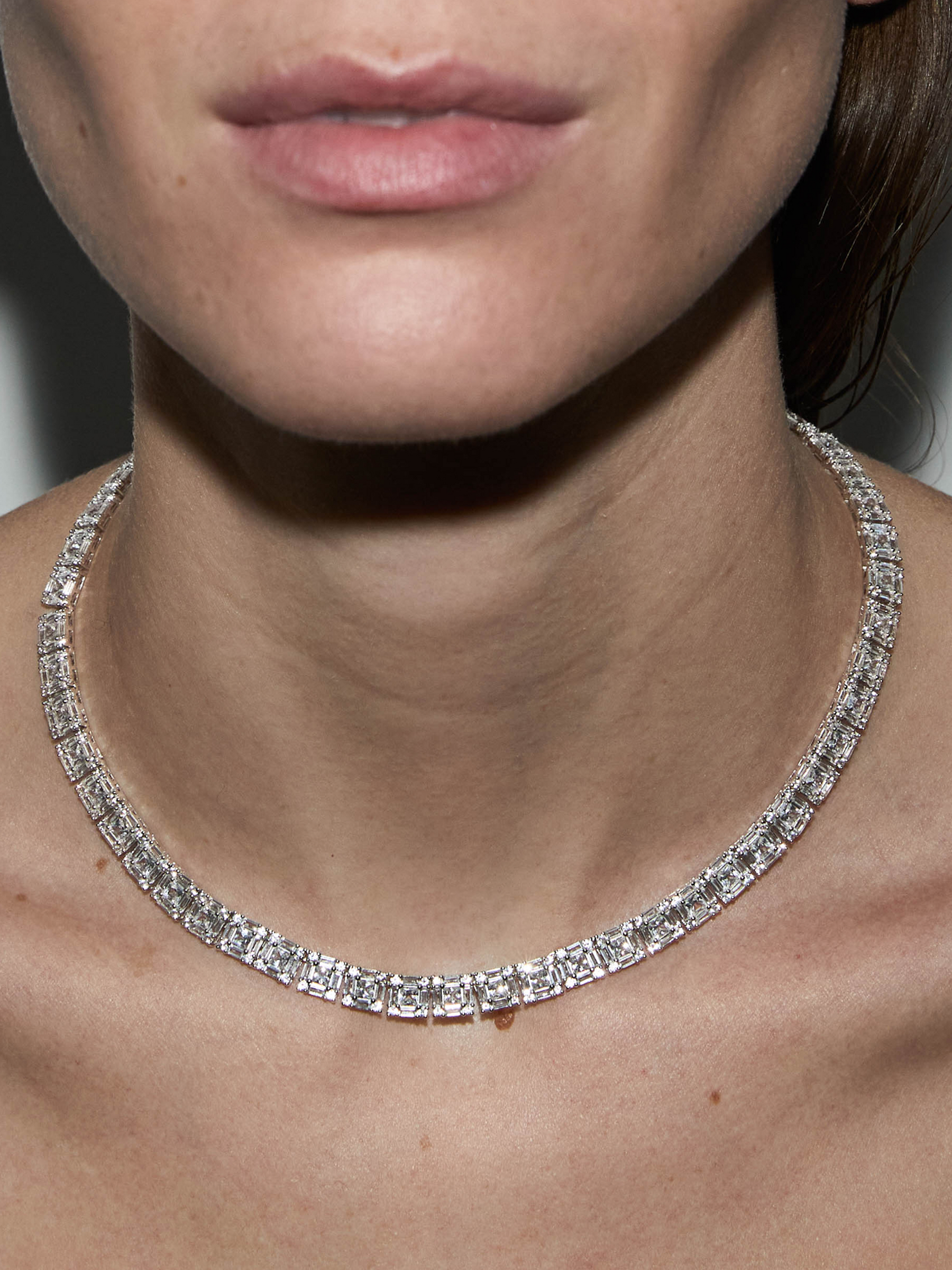 LILIA RIVIÈRE NECKLACE IN LAB WHITE SAPPHIRE, STERLING SILVER