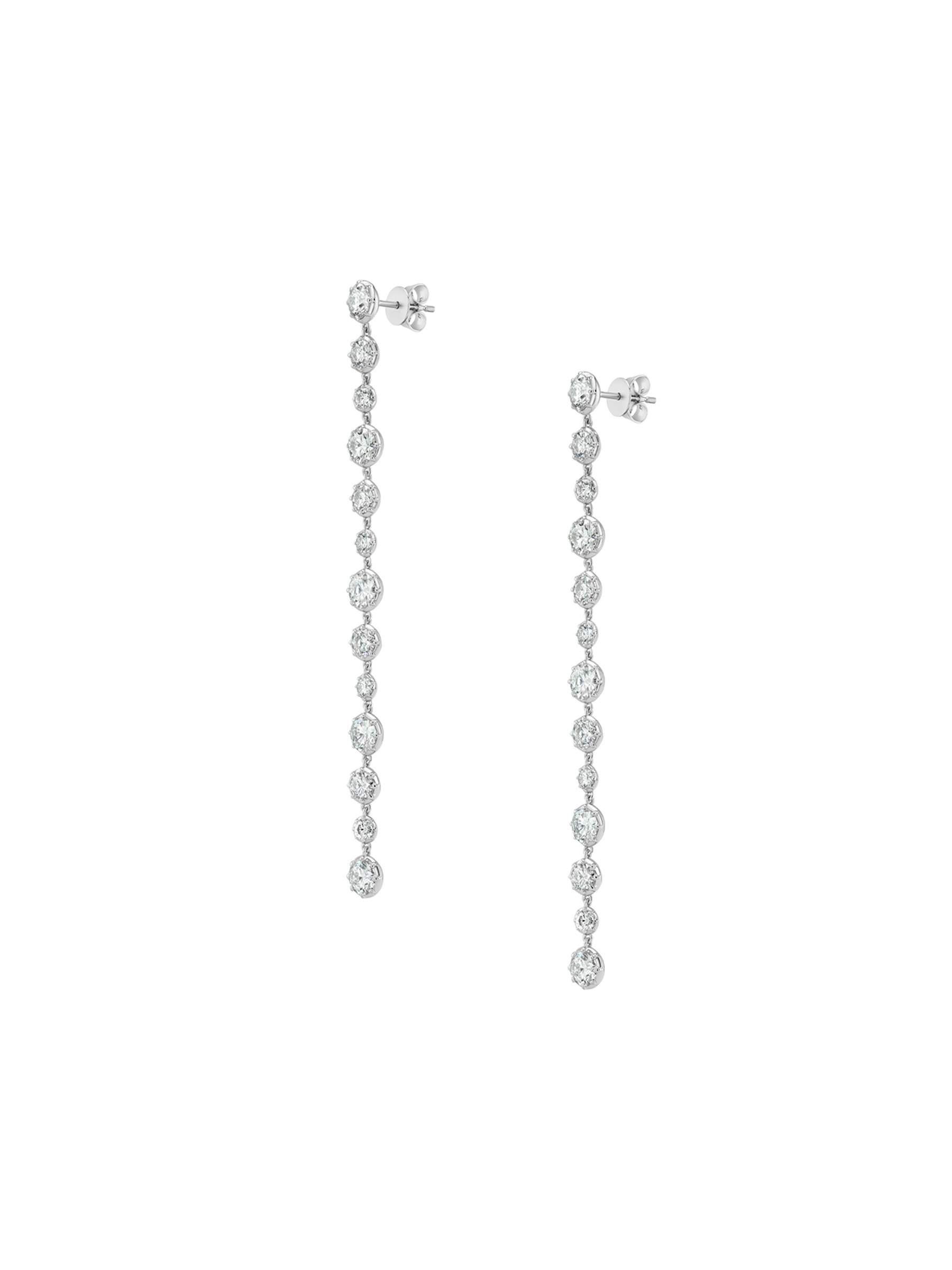 LONG SYLVIE RIVIÈRE DROP EARRINGS IN MOISSANITE, STERLING SILVER