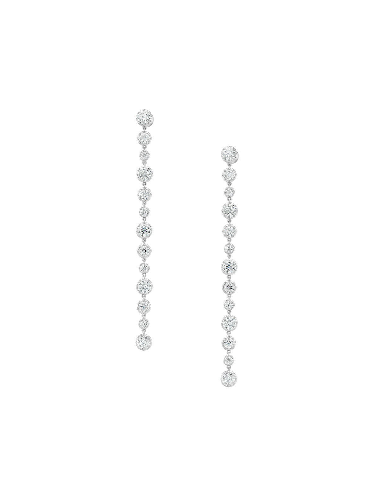 LONG SYLVIE RIVIÈRE DROP EARRINGS IN MOISSANITE, STERLING SILVER