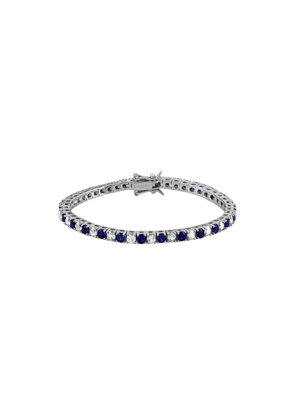 KATE 3MM ROUND CUT, LAB-GROWN BLUE AND WHITE SAPPHIRE RIVIÈRE BRACELET