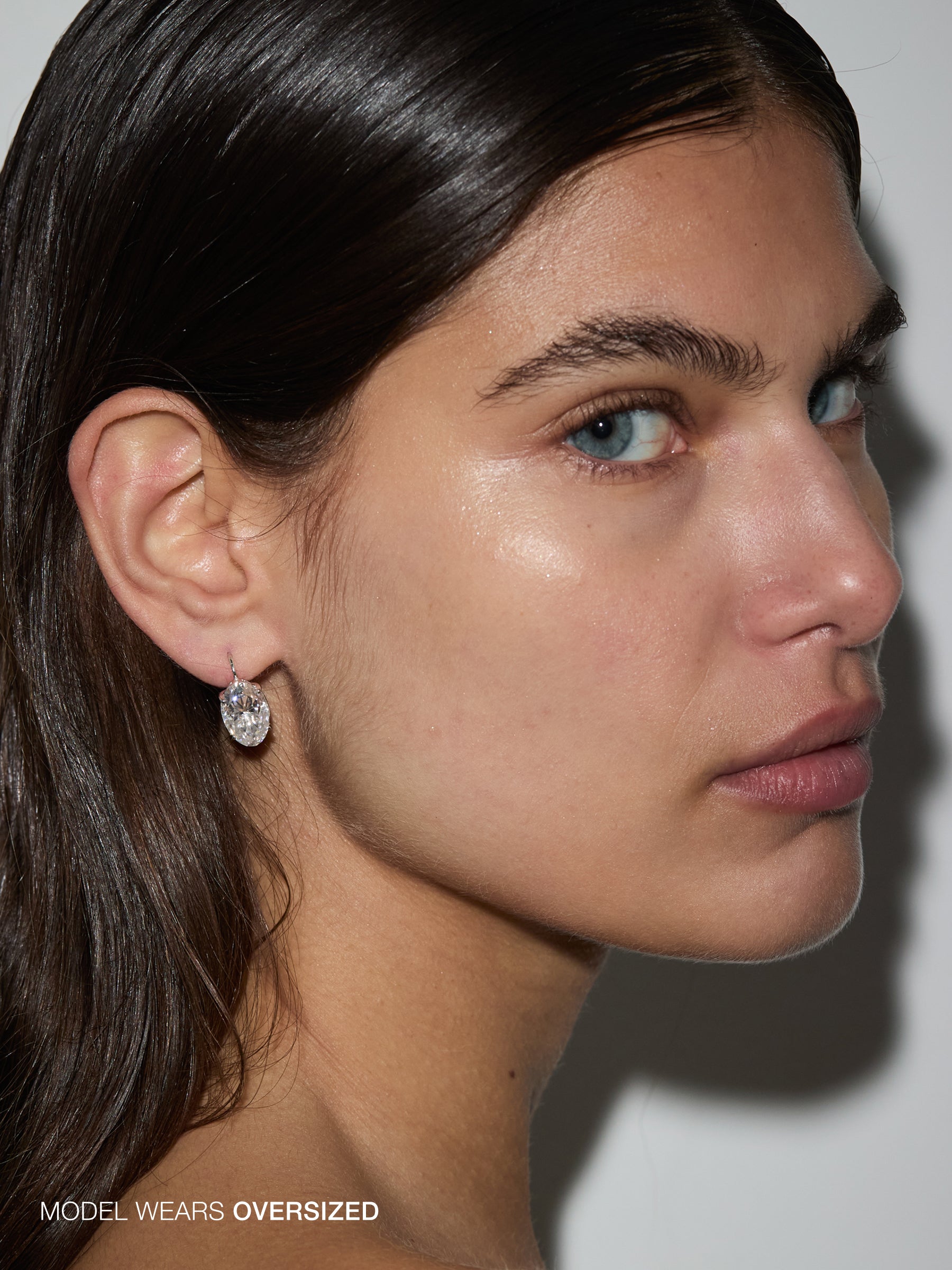 MARIE OVAL-CUT EARRINGS IN MOISSANITE, STERLING SILVER