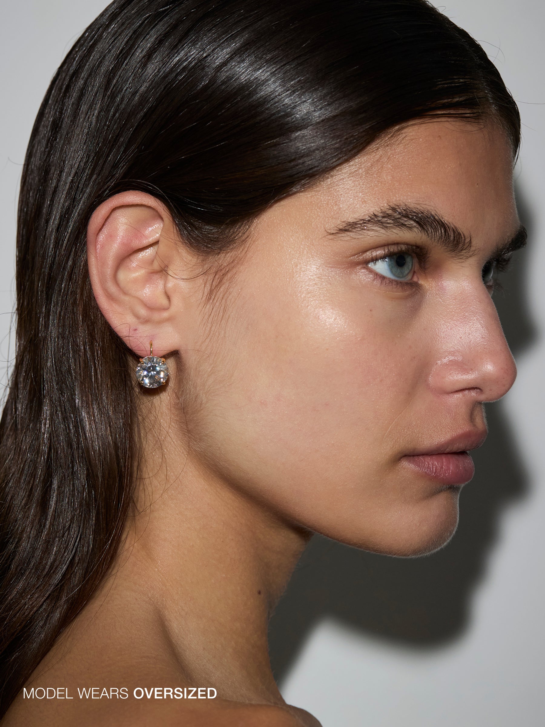 MARIE ROUND-CUT EARRINGS IN MOISSANITE, 18K GOLD VERMEIL