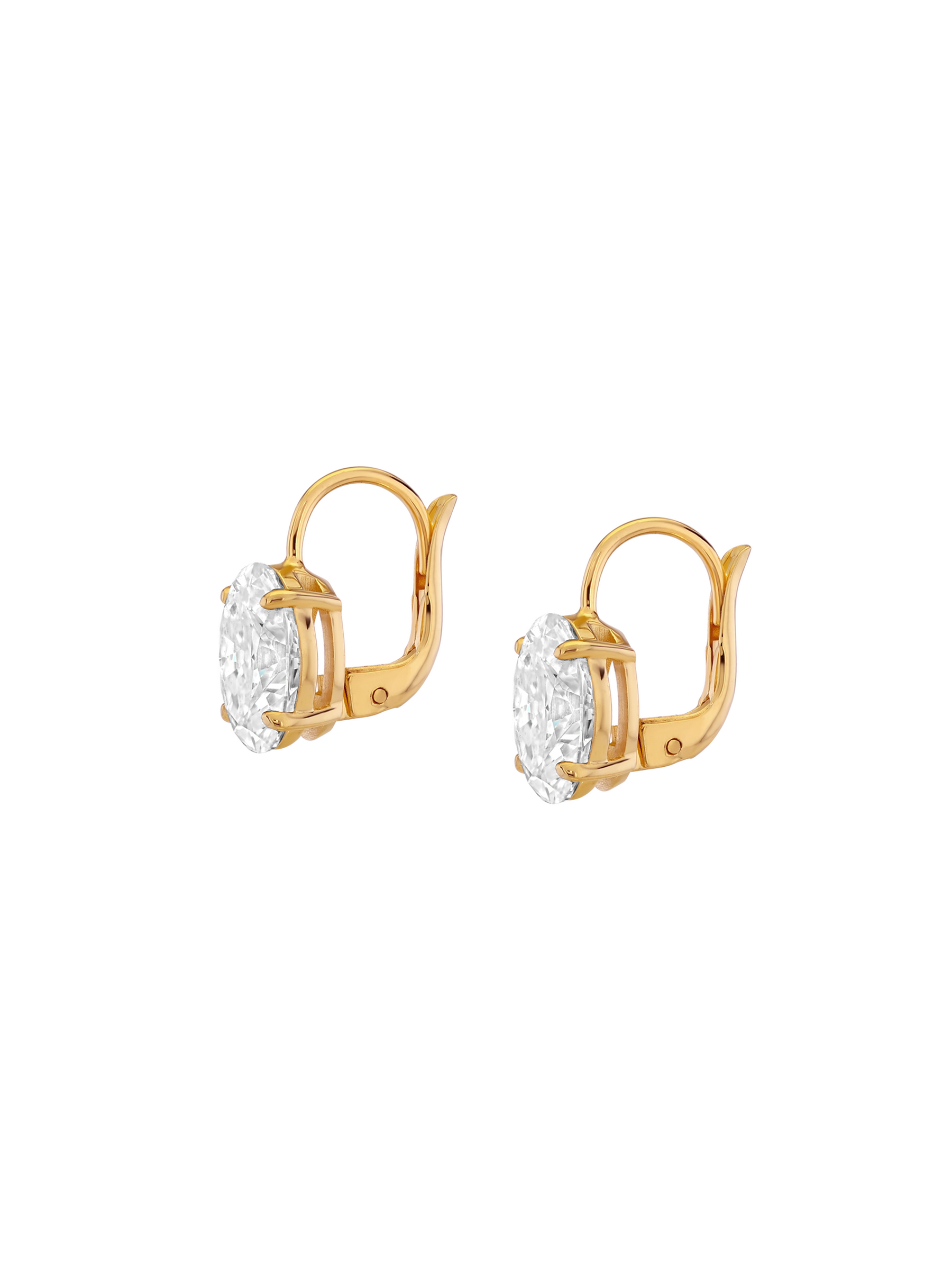 MARIE OVAL-CUT EARRINGS IN MOISSANITE, 18K GOLD VERMEIL