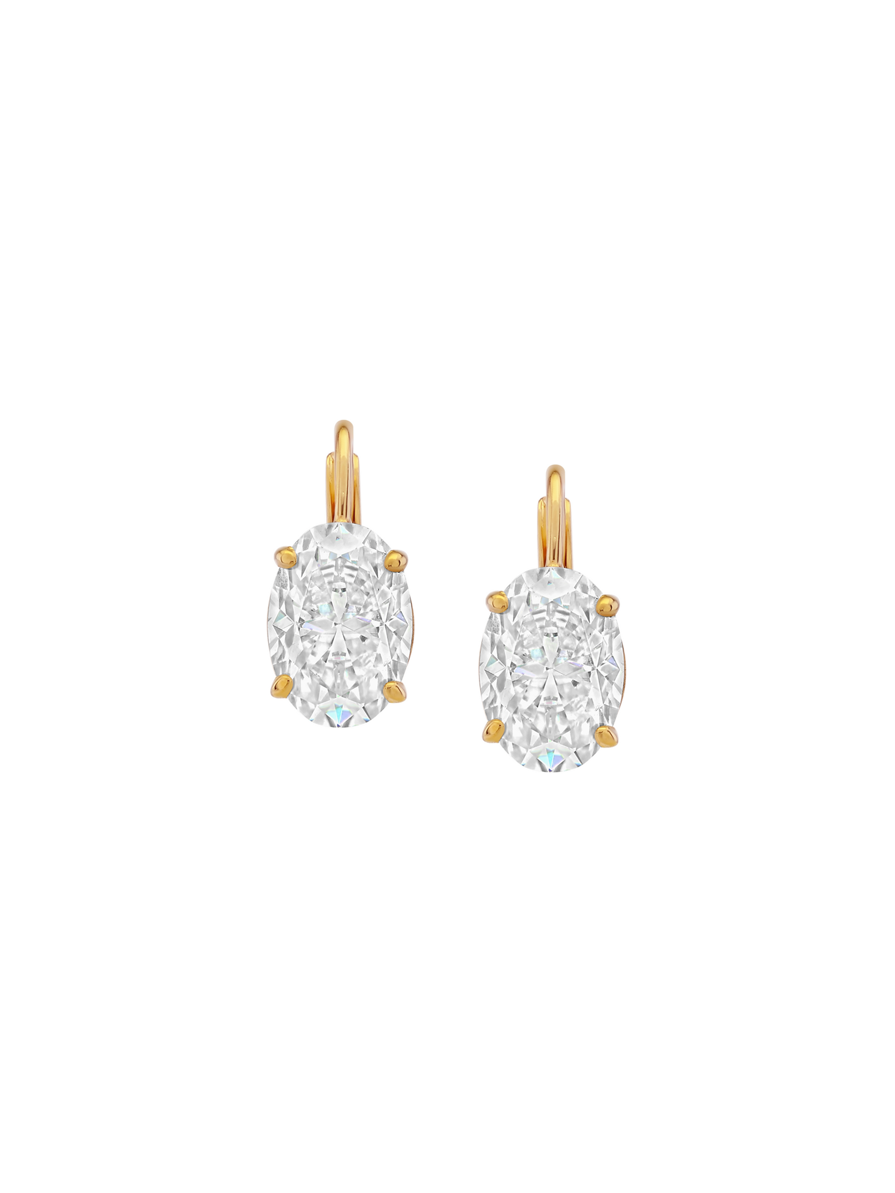 MARIE OVAL-CUT EARRINGS IN MOISSANITE, 18K GOLD VERMEIL