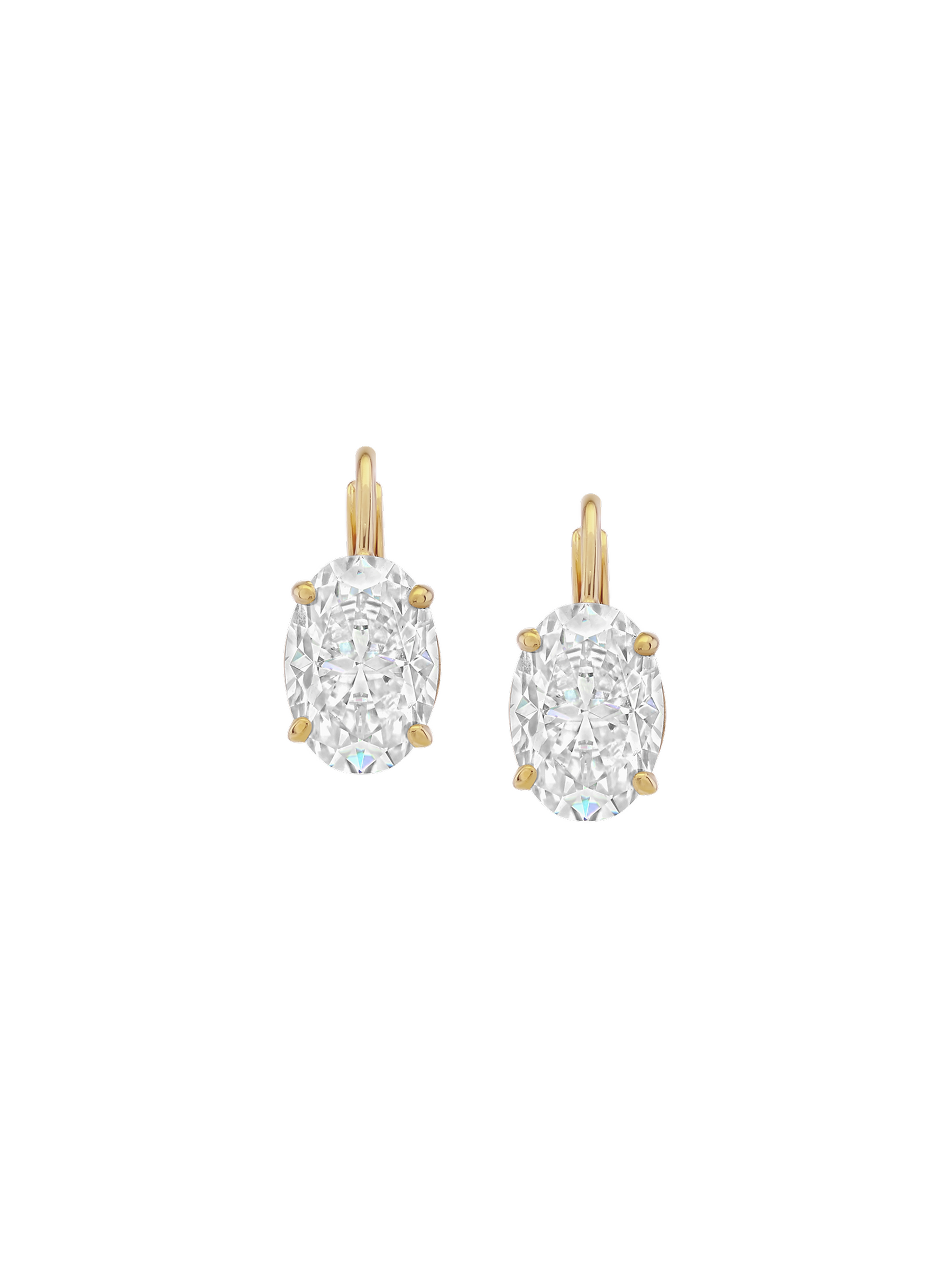 MARIE OVAL-CUT EARRINGS IN MOISSANITE, GOLD VERMEIL