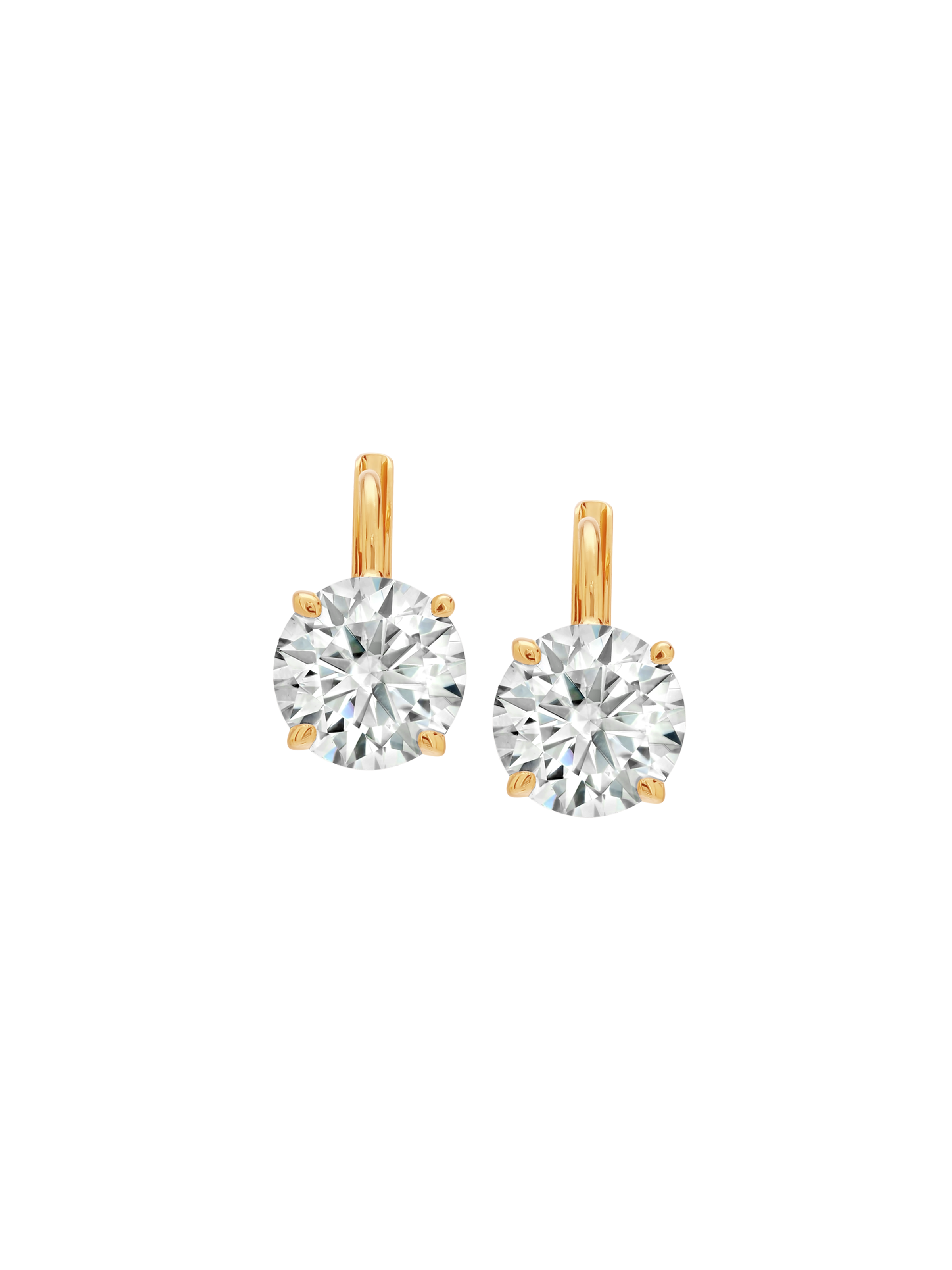 MARIE ROUND-CUT EARRINGS IN MOISSANITE, 18K GOLD VERMEIL