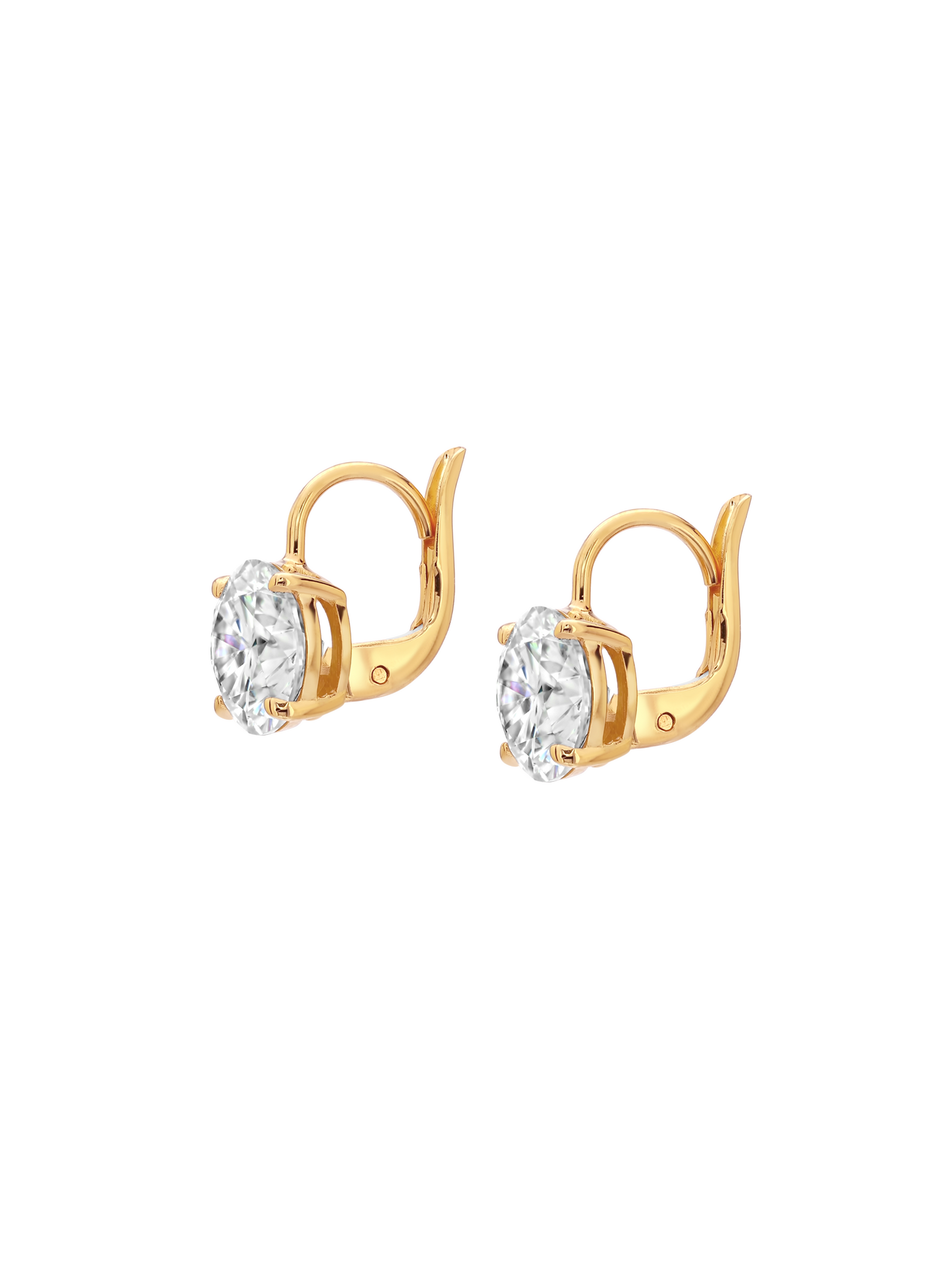 MARIE ROUND-CUT EARRINGS IN MOISSANITE, 18K GOLD VERMEIL