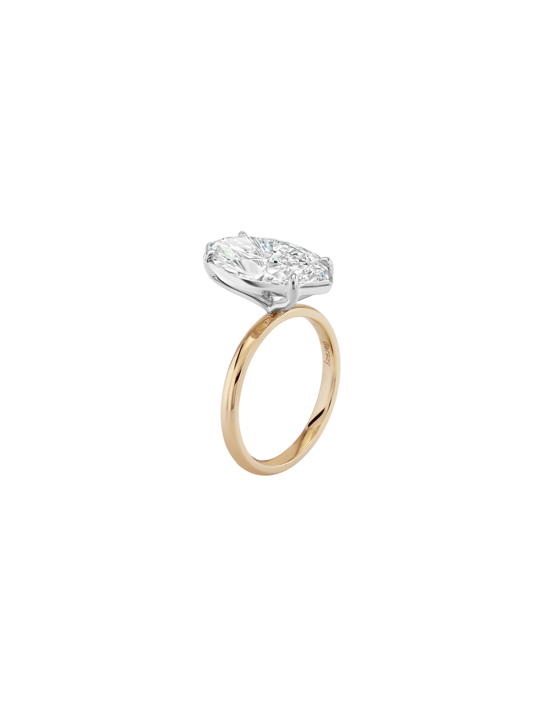 14K ELLIS MARQUISE-CUT SOLITAIRE RING IN LAB DIAMOND