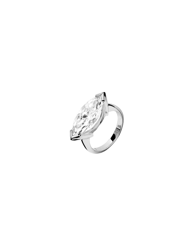 14K INÈS MARQUISE-CUT RING IN LAB DIAMOND