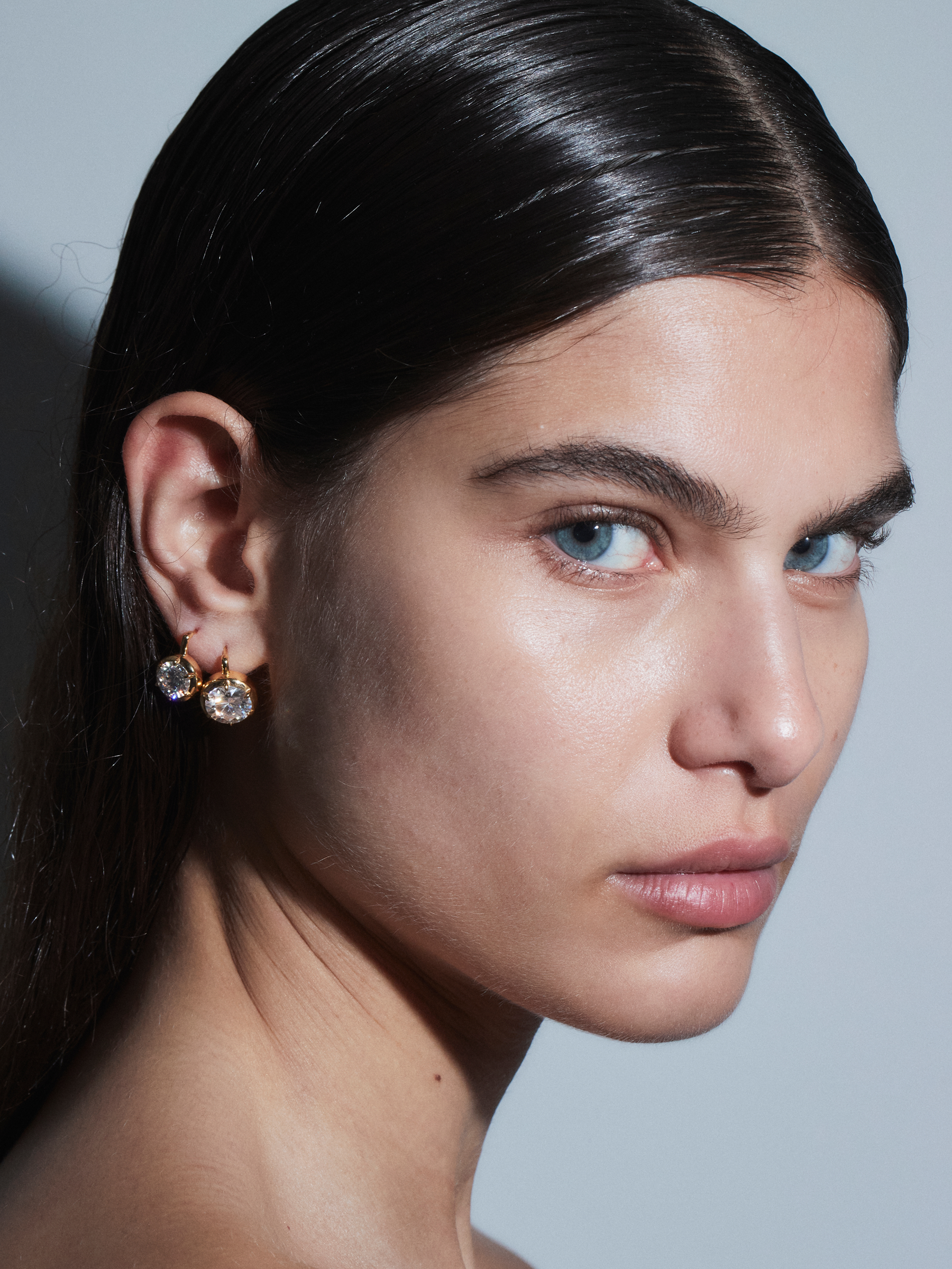 MAXWELL EARRINGS IN MOISSANITE, 18K GOLD VERMEIL