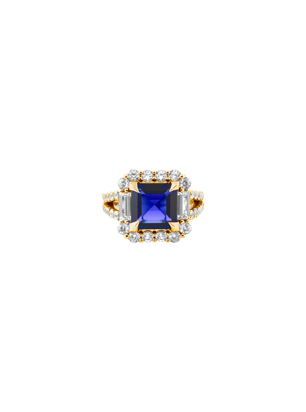 MERCER, LAB-GROWN BLUE SAPPHIRE RING, GOLD