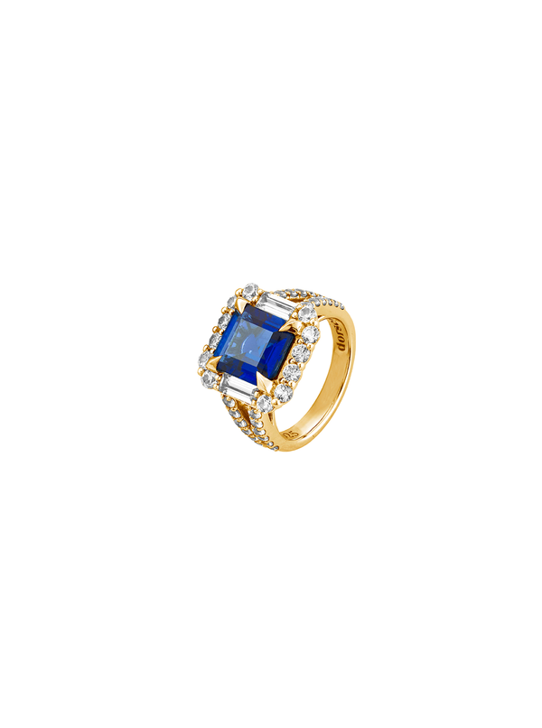 MERCER, LAB-GROWN BLUE SAPPHIRE RING, GOLD