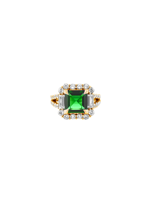 MERCER, LAB-GROWN EMERALD RING, GOLD