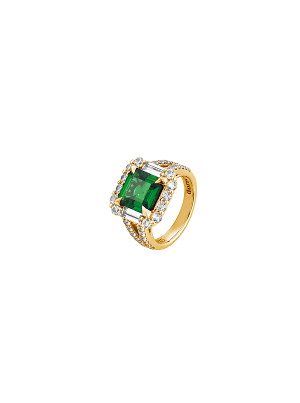 MERCER, LAB-GROWN EMERALD RING, GOLD