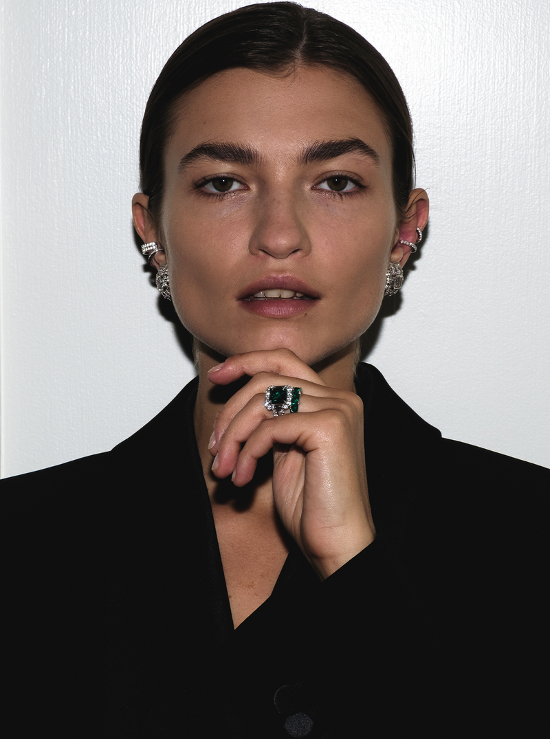 MERCER, LAB-GROWN EMERALD RING