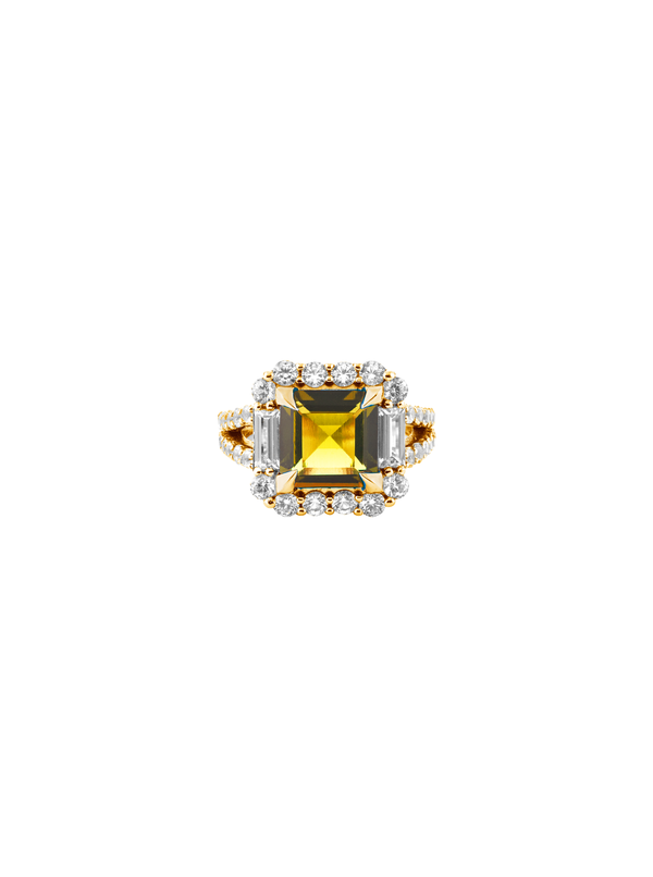 MERCER, LAB-GROWN YELLOW SAPPHIRE RING, GOLD