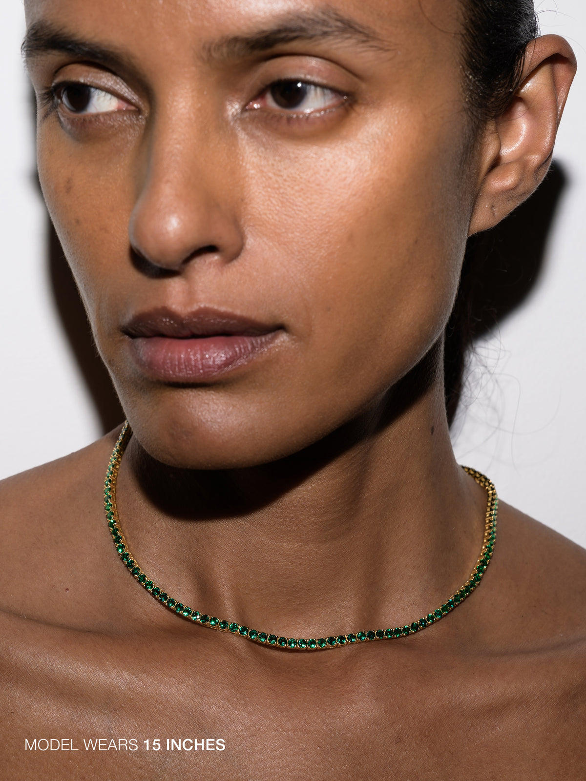 MOSS RIVIÈRE NECKLACE IN 3MM LAB EMERALD
