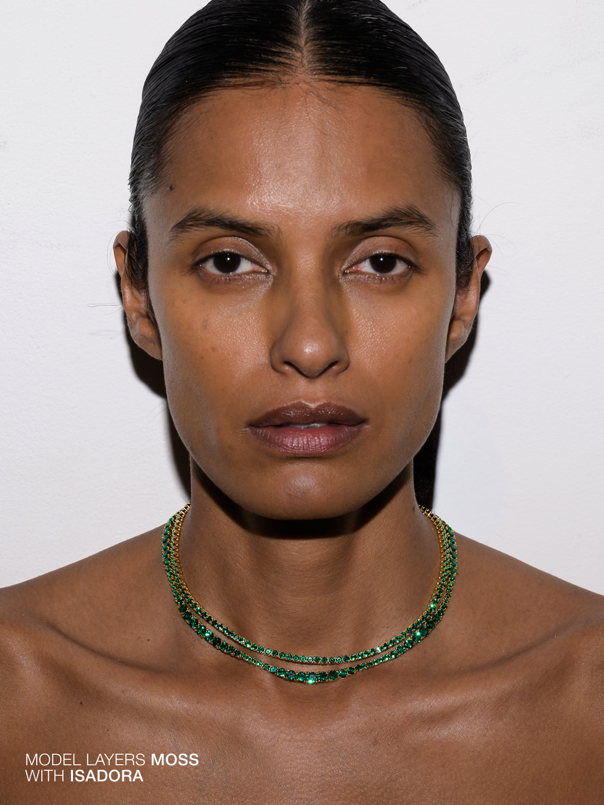 MOSS RIVIÈRE NECKLACE IN 3MM LAB EMERALD