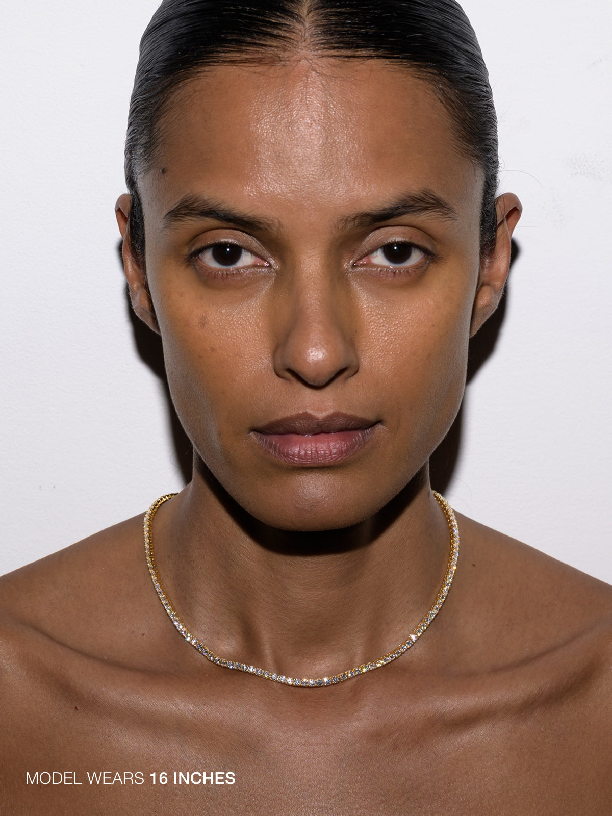 KATE RIVIÈRE NECKLACE IN 3MM MOISSANITE, 18K GOLD VERMEIL