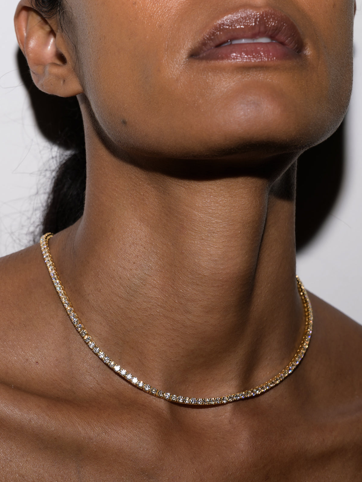 MOSS RIVIÈRE NECKLACE IN 3MM HONEY MOISSANITE