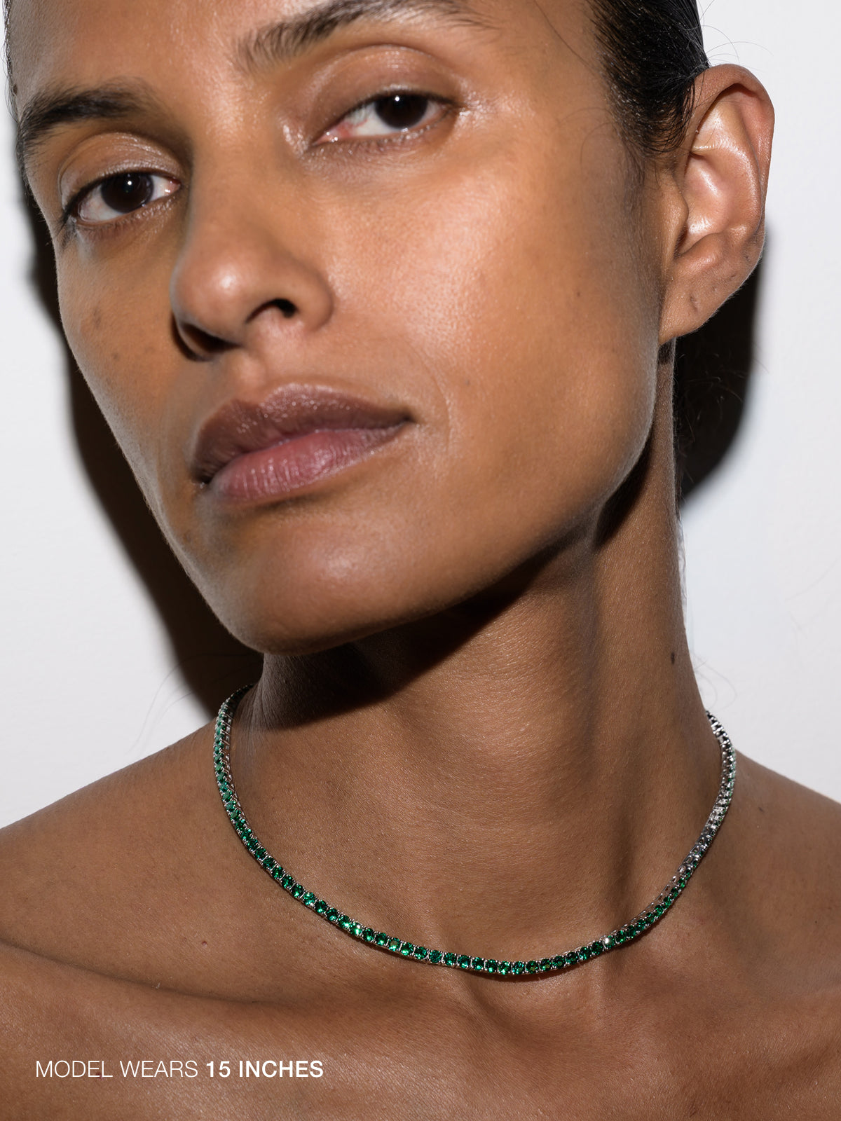 MOSS RIVIÈRE NECKLACE IN 3MM LAB EMERALD