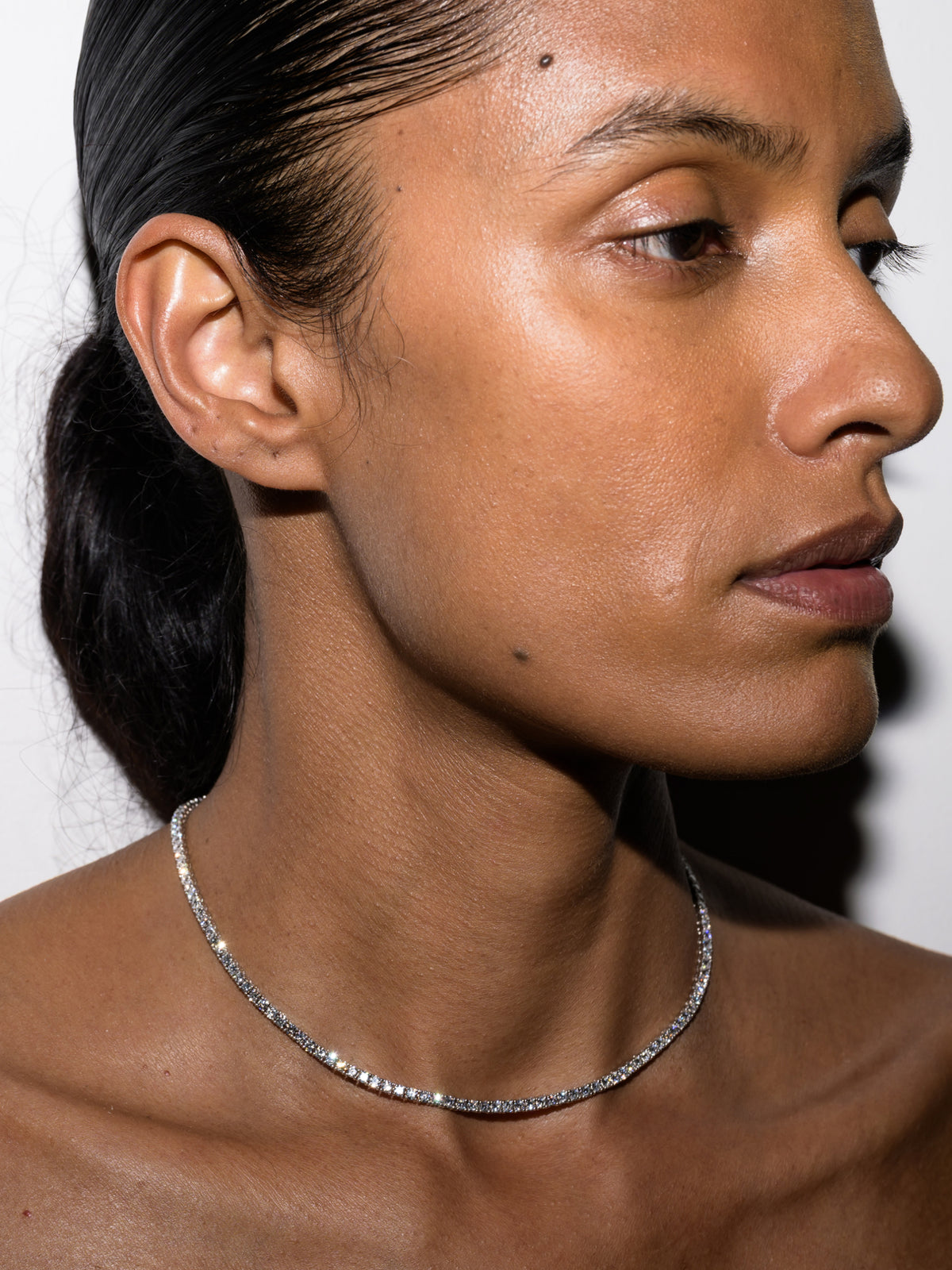 MOSS RIVIÈRE NECKLACE IN 3MM MOISSANITE