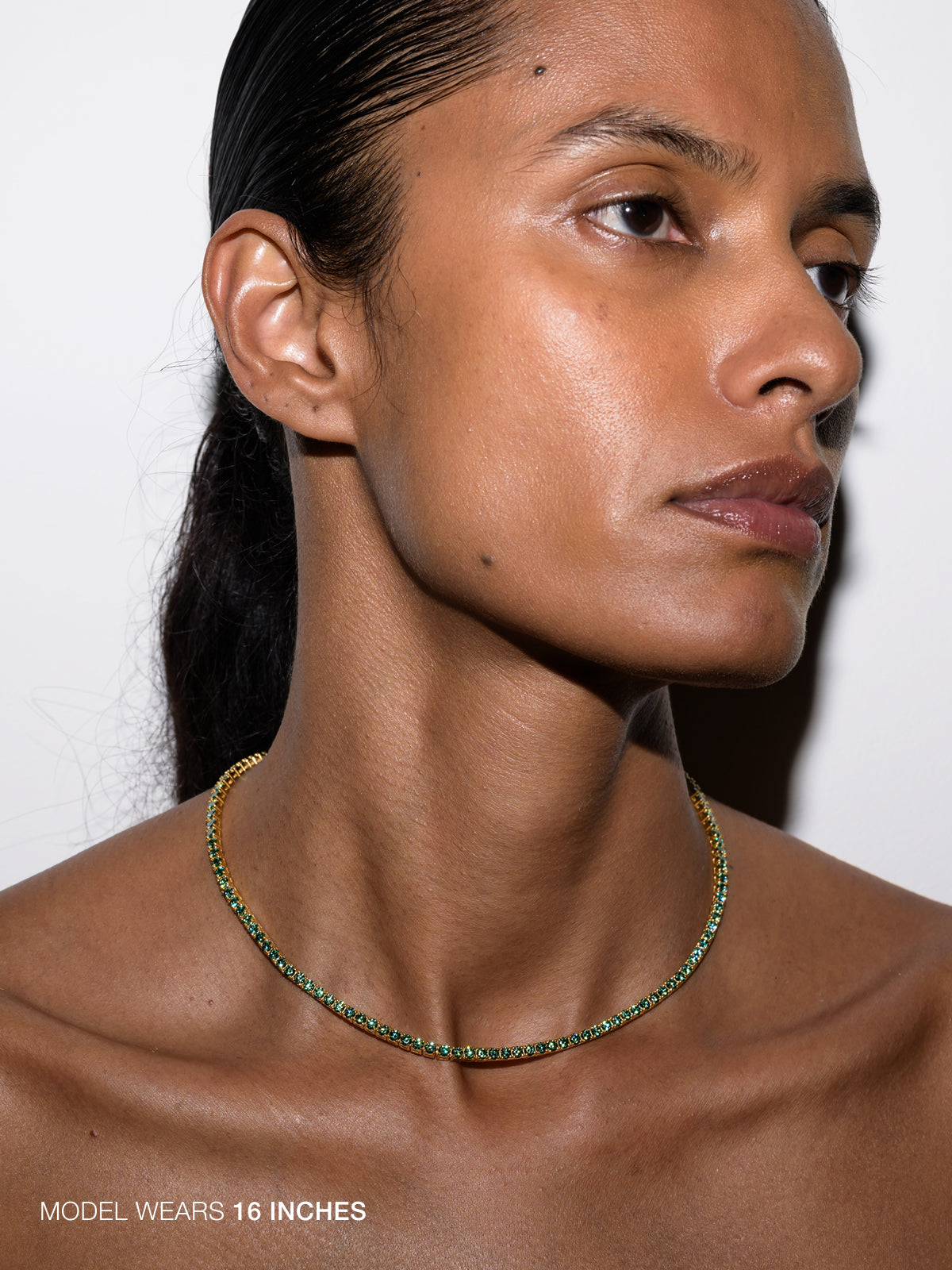 MOSS RIVIÈRE NECKLACE IN 3MM VIRIDIAN GREEN MOISSANITE