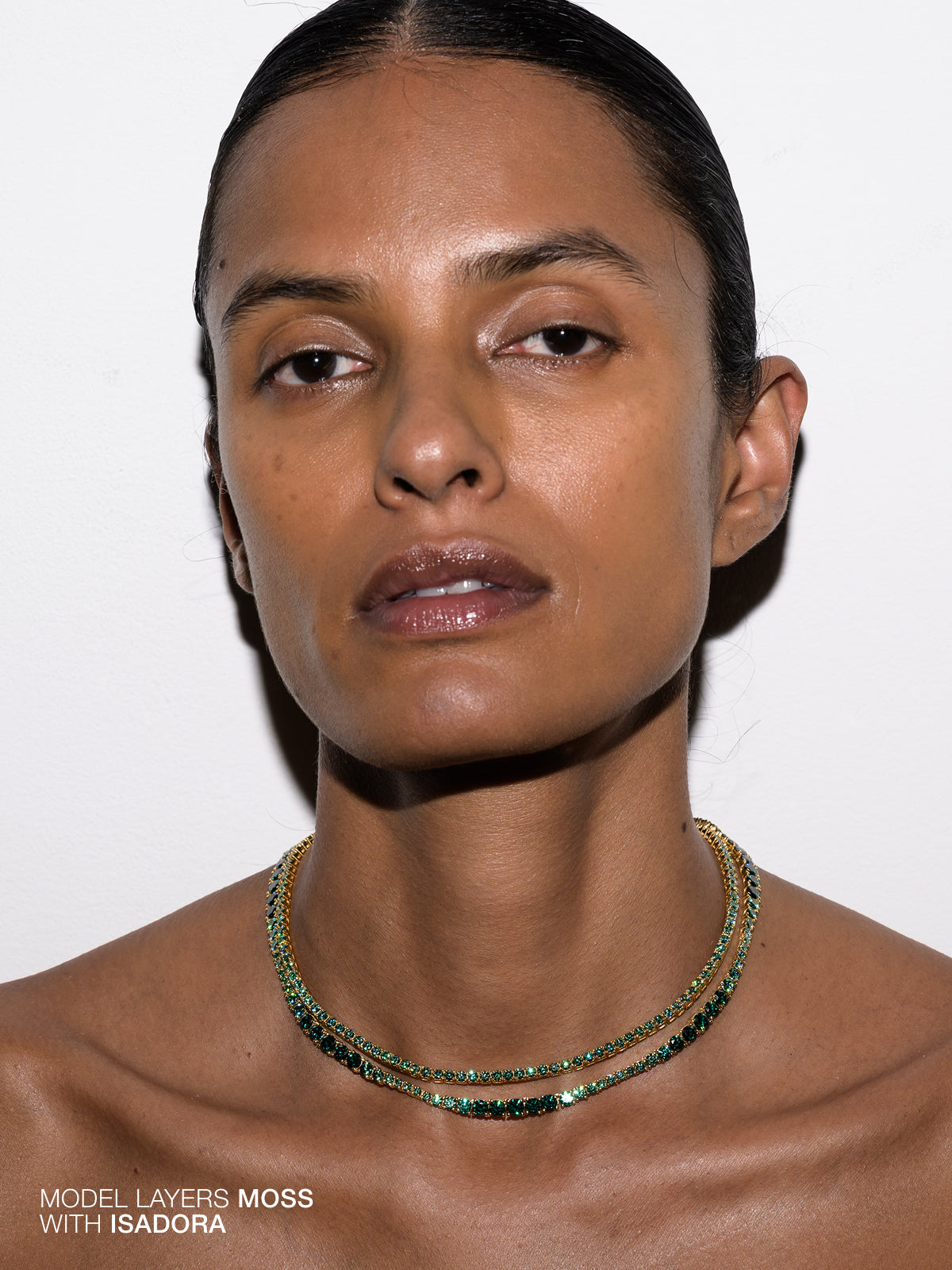 MOSS RIVIÈRE NECKLACE IN 3MM VIRIDIAN GREEN MOISSANITE
