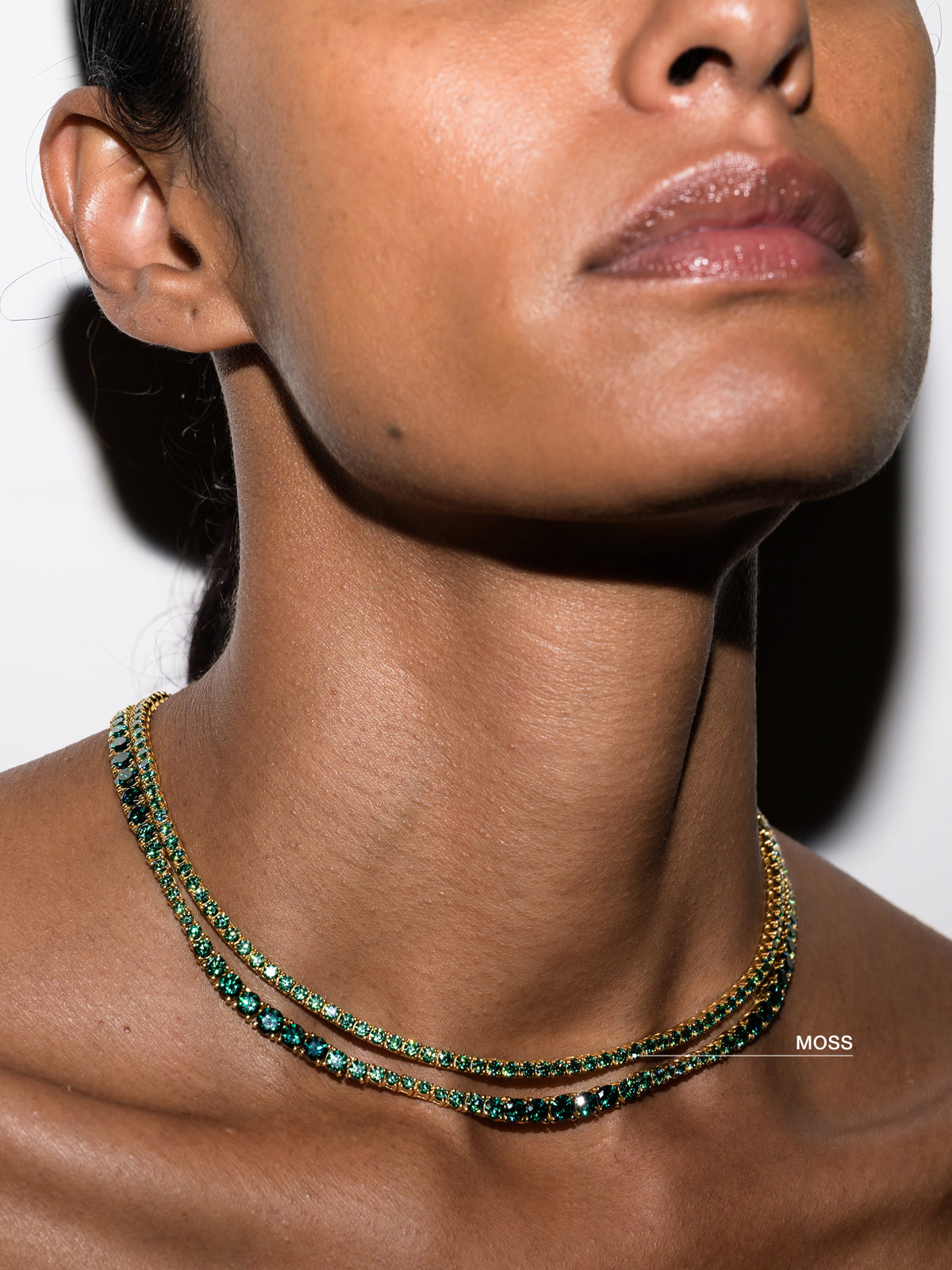MOSS RIVIÈRE NECKLACE IN 3MM VIRIDIAN GREEN MOISSANITE