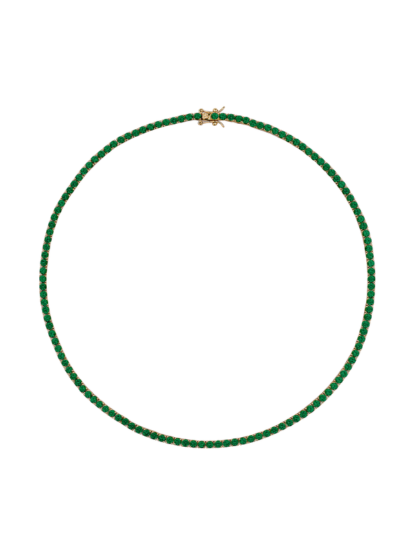 MOSS ROUND CUT, NANO CRYSTAL EMERALD RIVIÈRE NECKLACE