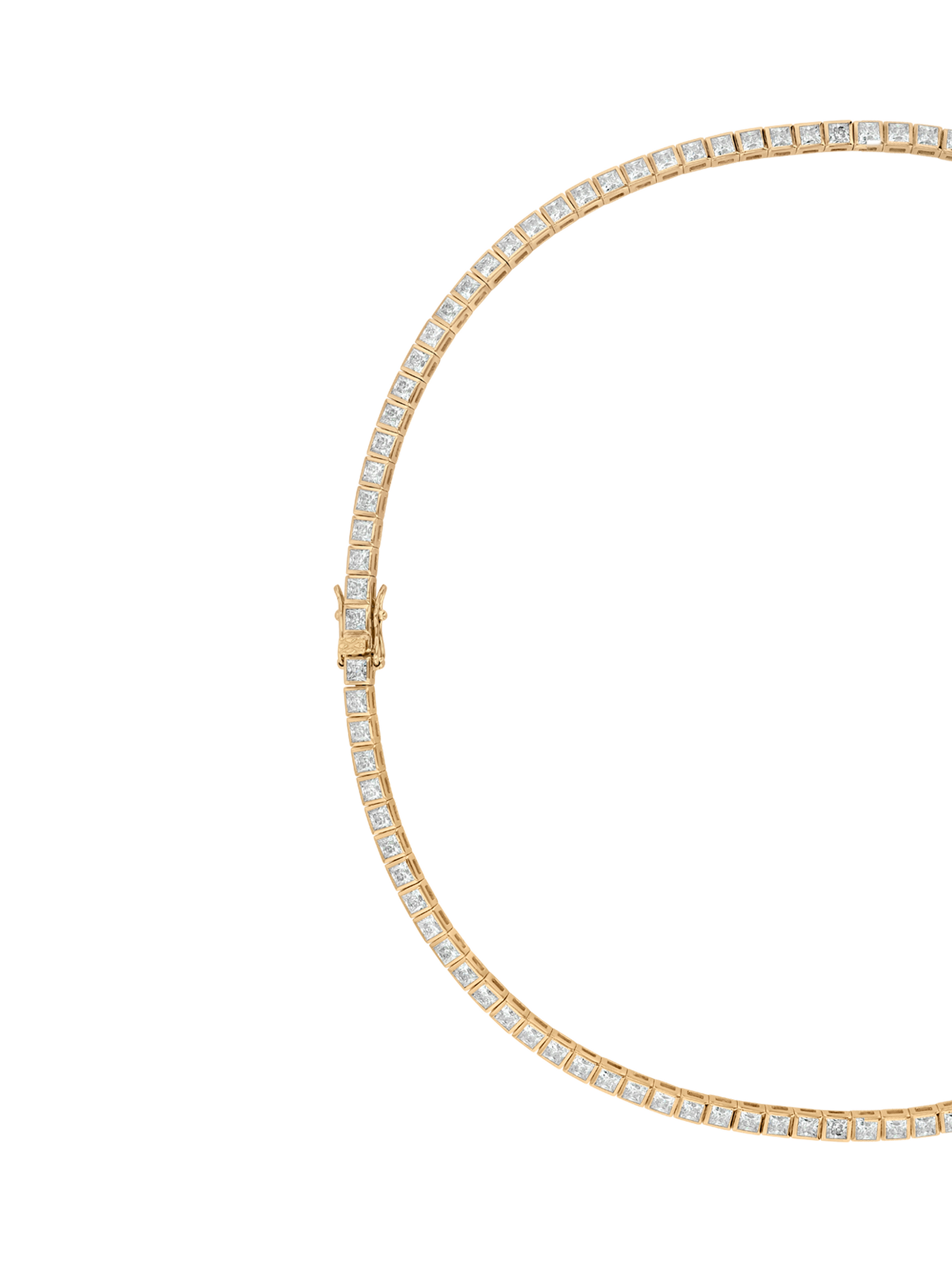 AXELLE BEZEL NECKLACE, GOLD VERMEIL