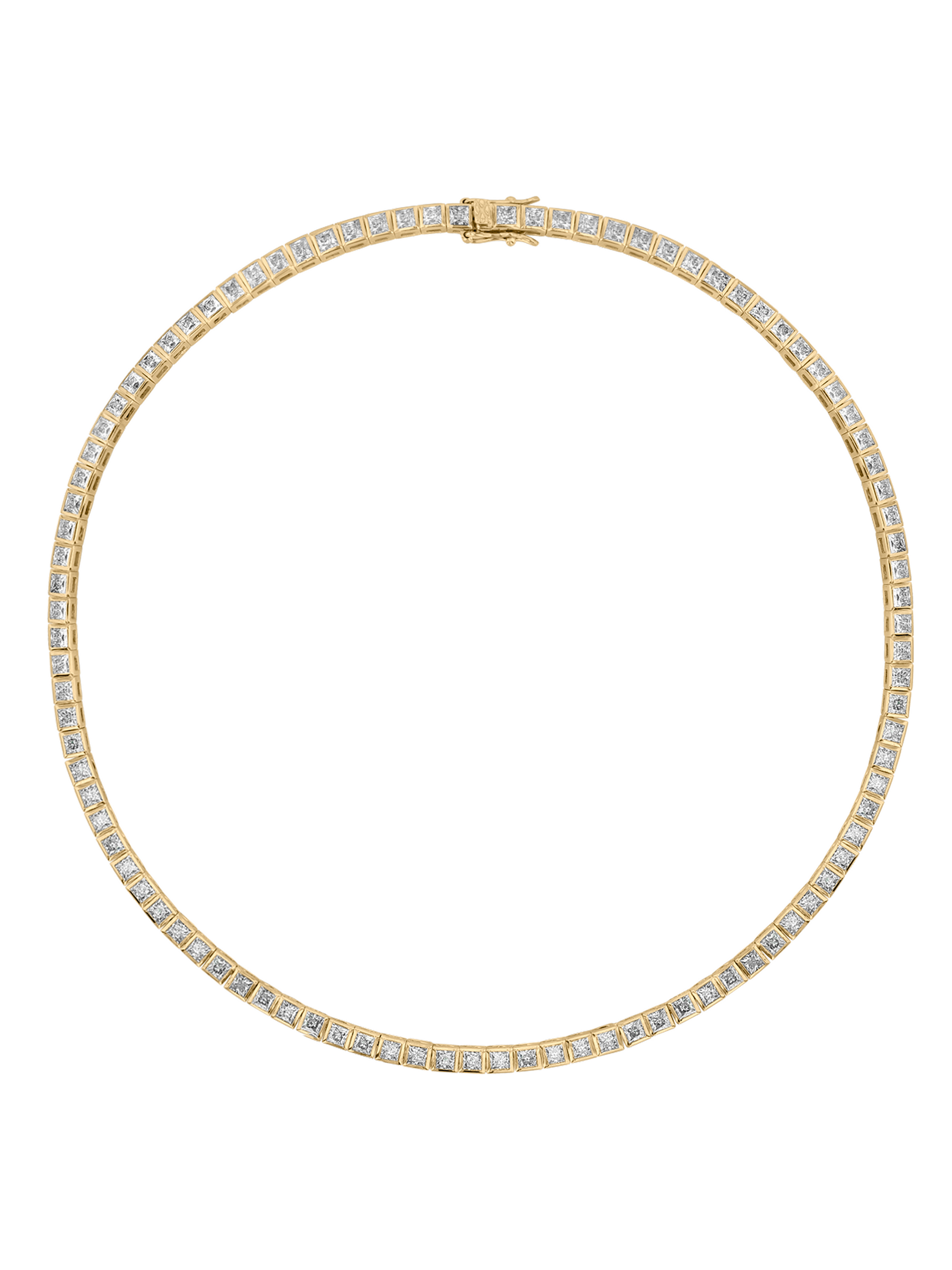 AXELLE BEZEL NECKLACE, GOLD VERMEIL