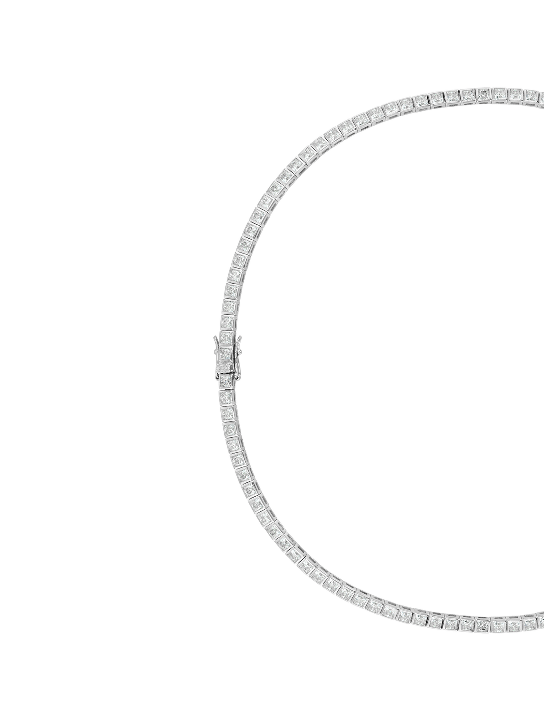 AXELLE BEZEL NECKLACE, STERLING SILVER