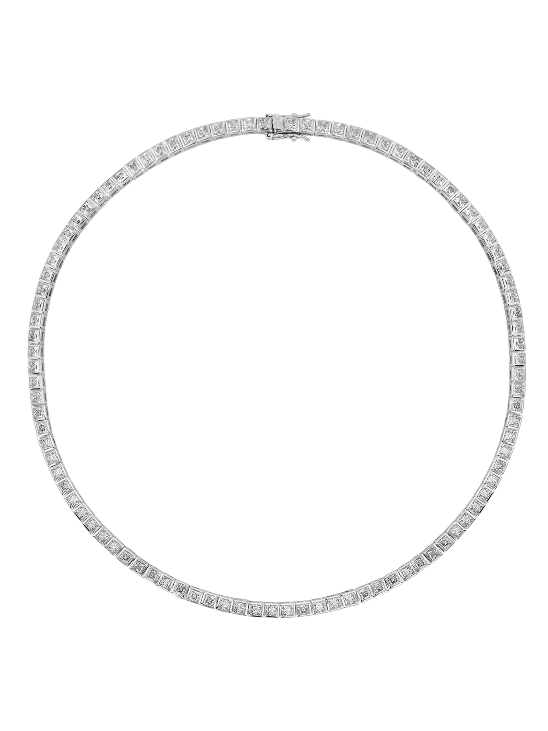 AXELLE BEZEL NECKLACE, STERLING SILVER