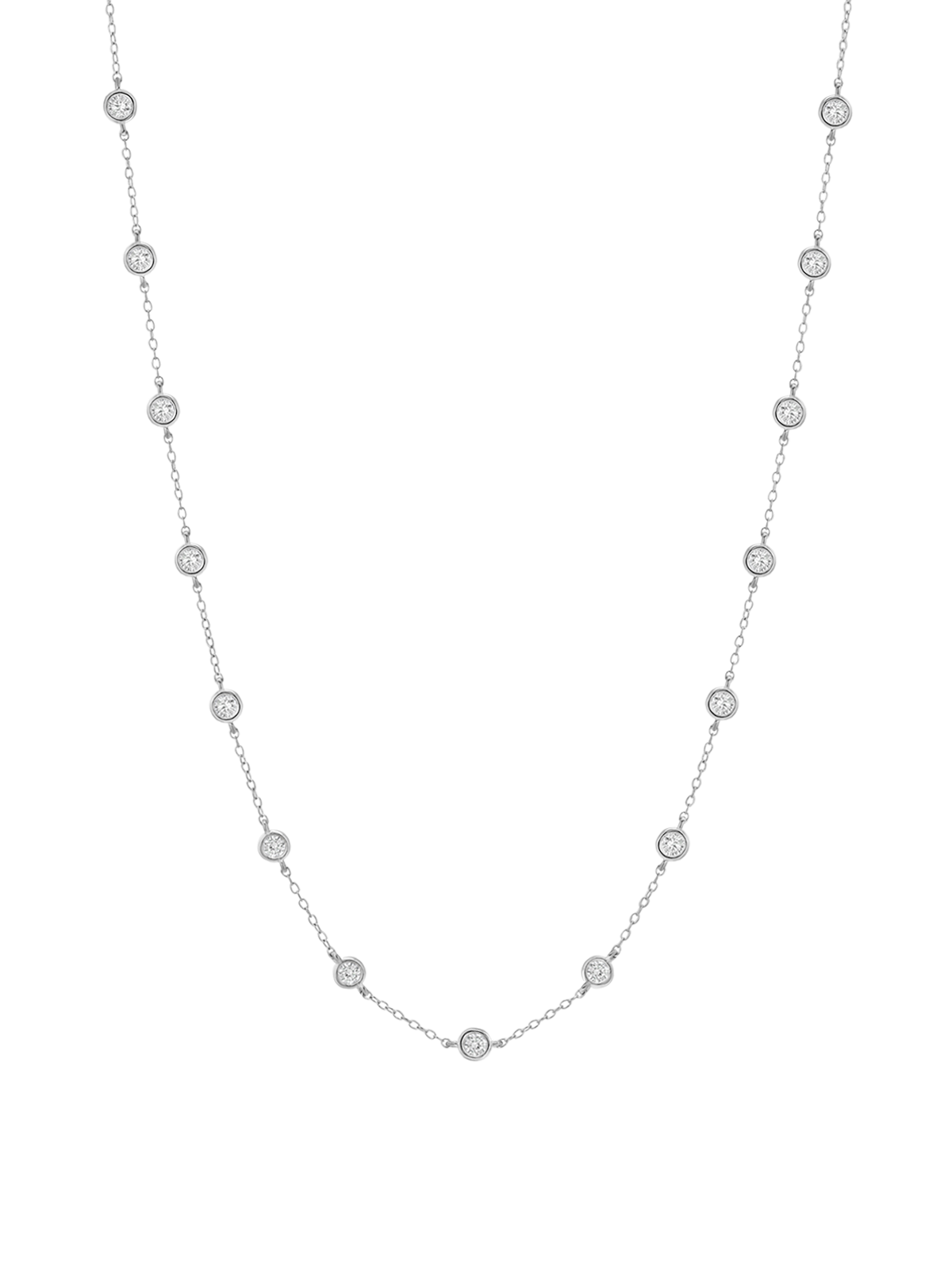 CLEMENCE NECKLACE IN 1.50CTS MOISSANITE, STERLING SILVER