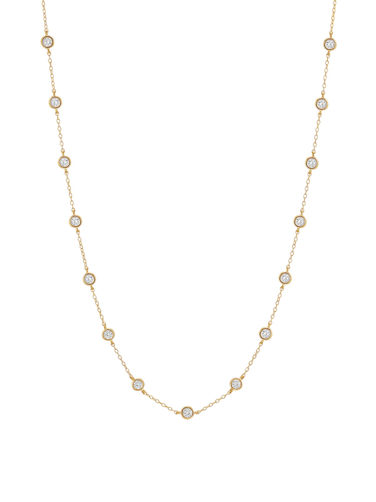 CLEMENCE NECKLACE IN 1.50CTS MOISSANITE, GOLD VERMEIL